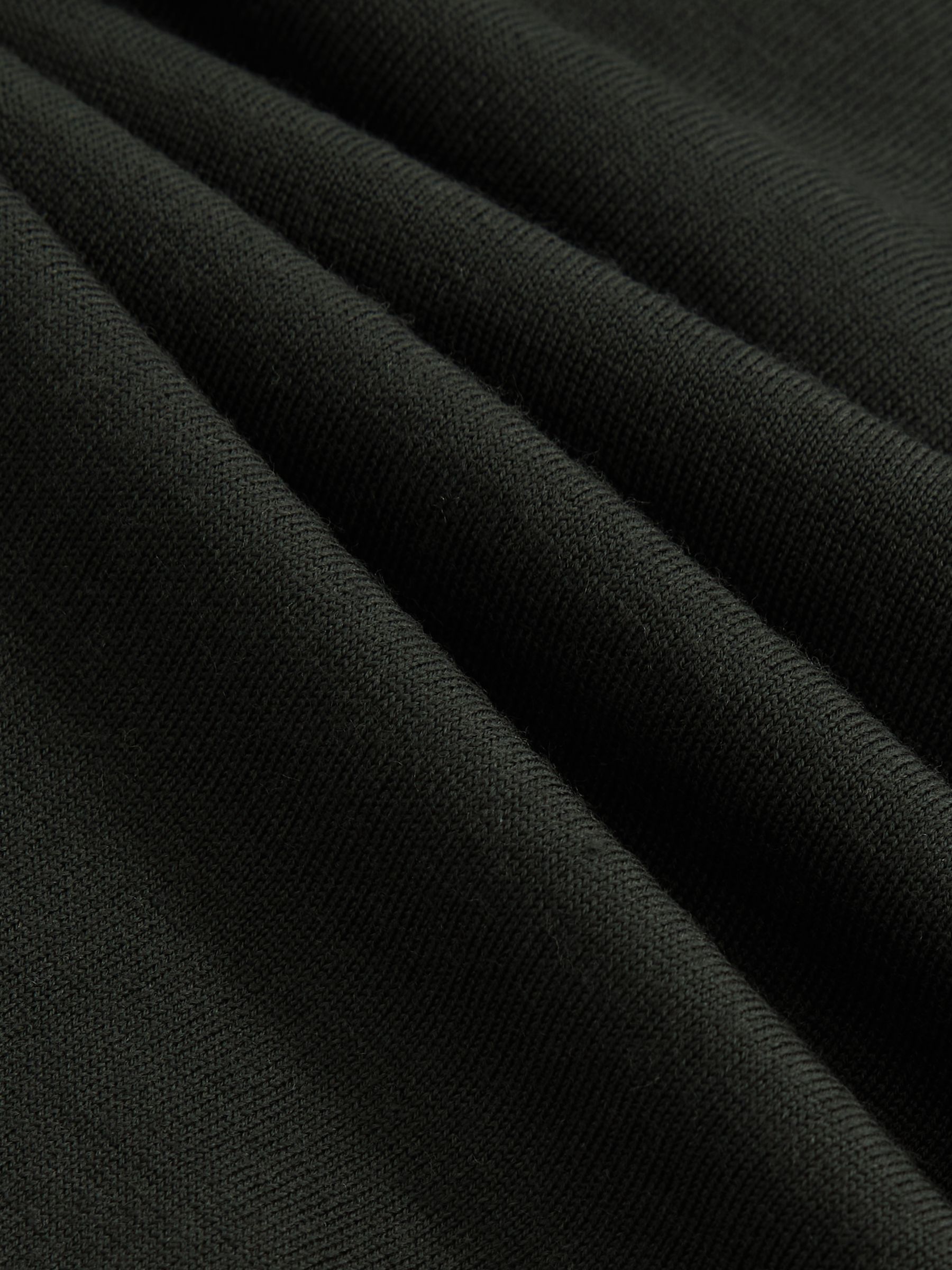 Merino Wool Half-Zip Funnel Neck Jumper in Dark Military Green