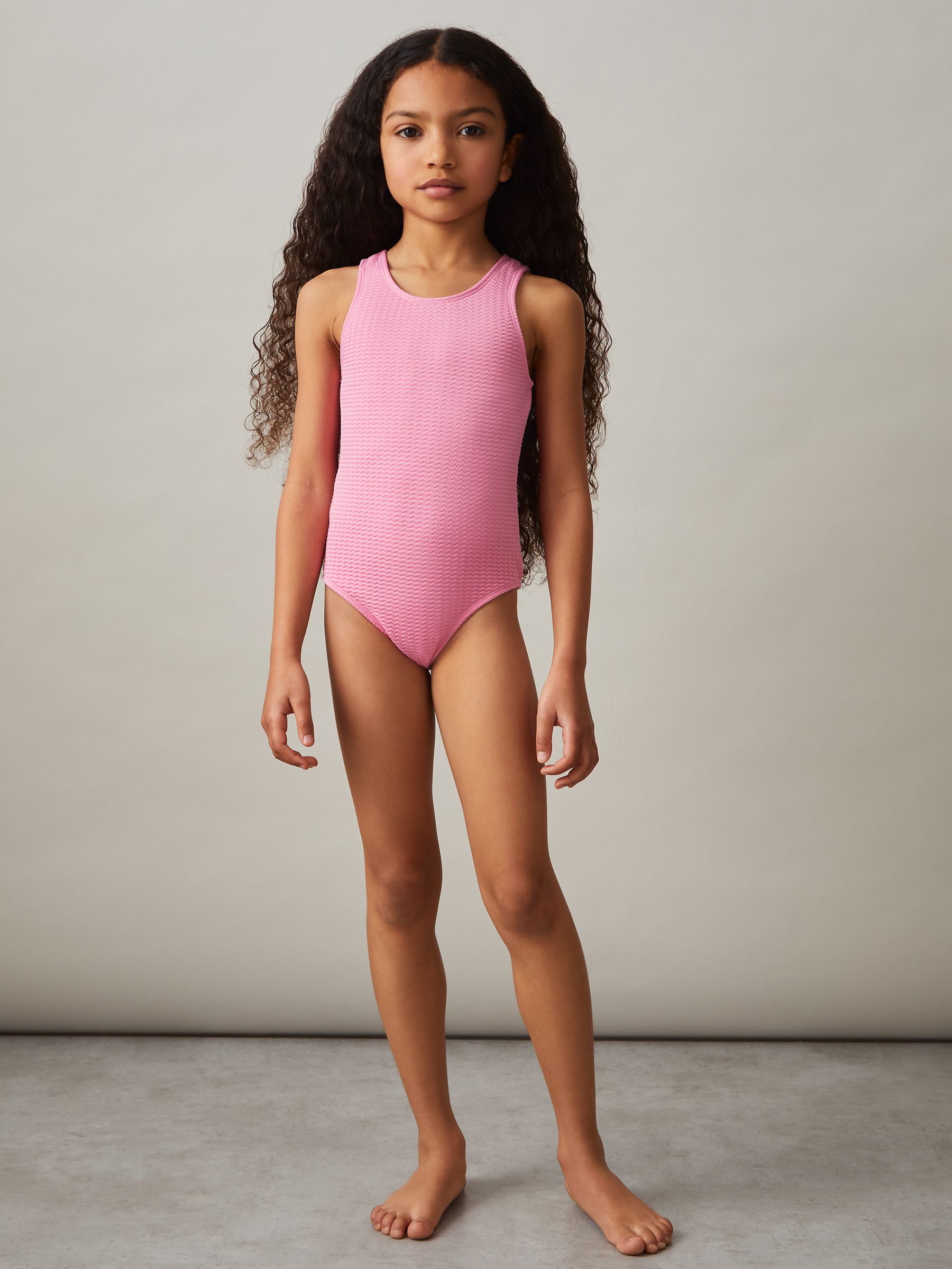 9-13 yrs Textured Swimsuit in Pink