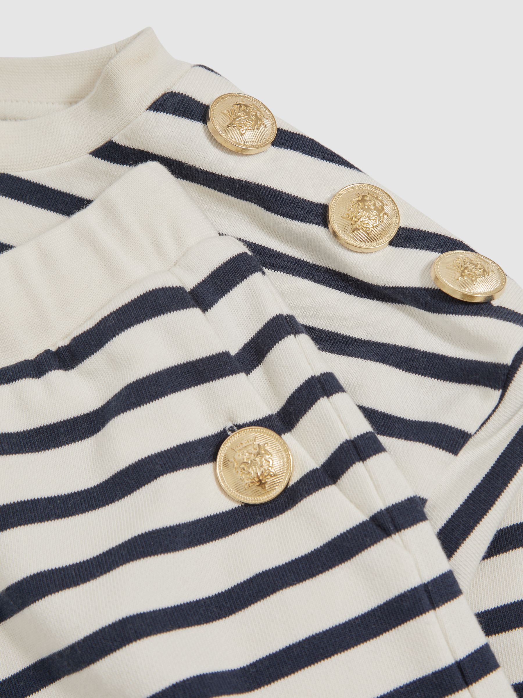 3-9 yrs Stripe Sweatshirt and Shorts Set Cotton-Blend in Navy/Ivory