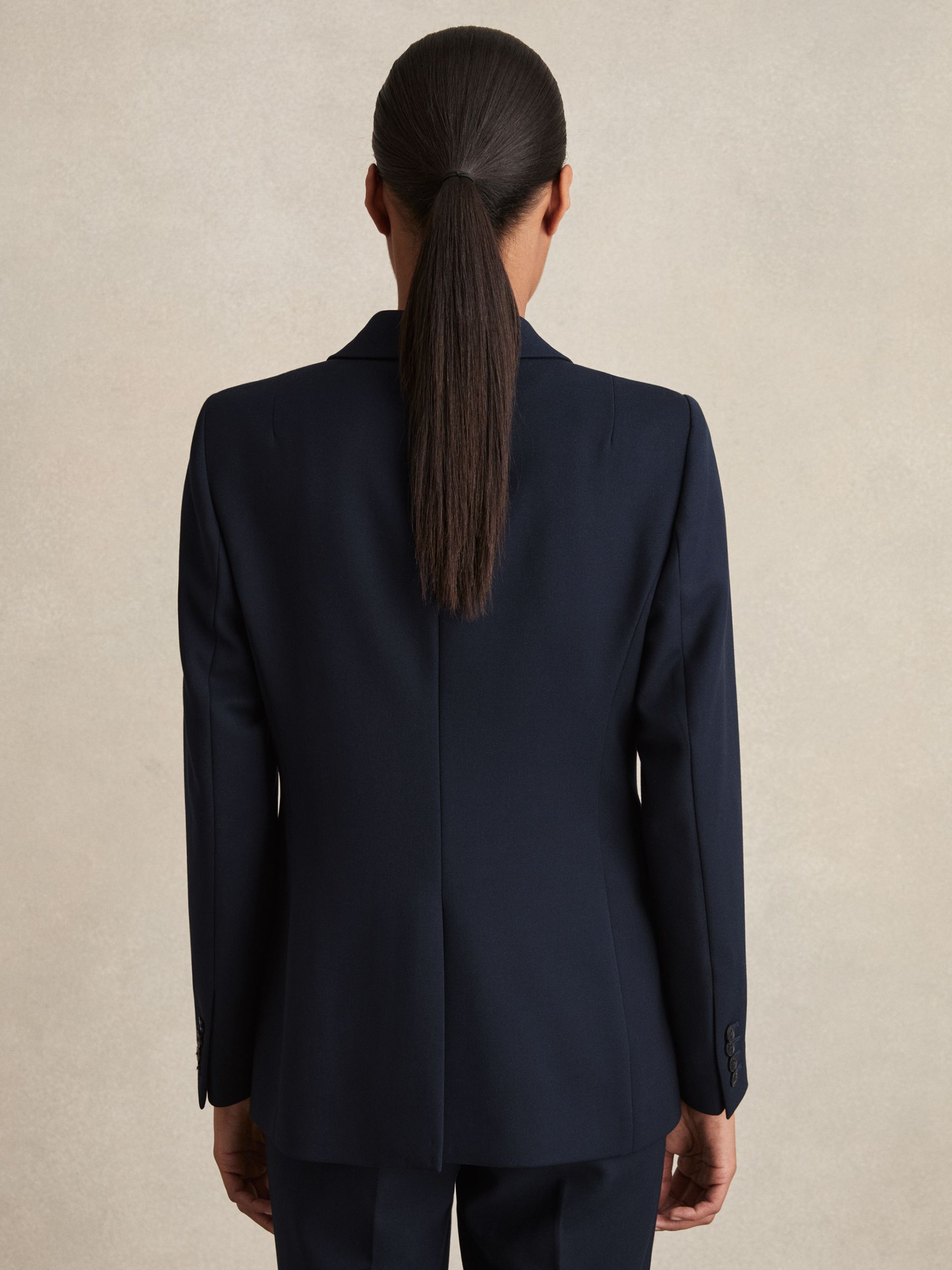 Tailored Single Breasted Suit Blazer in Navy