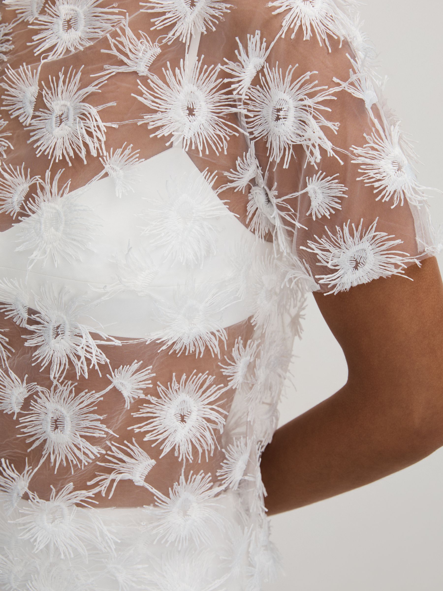 Coco White Anna Quan Sheer Applique Top