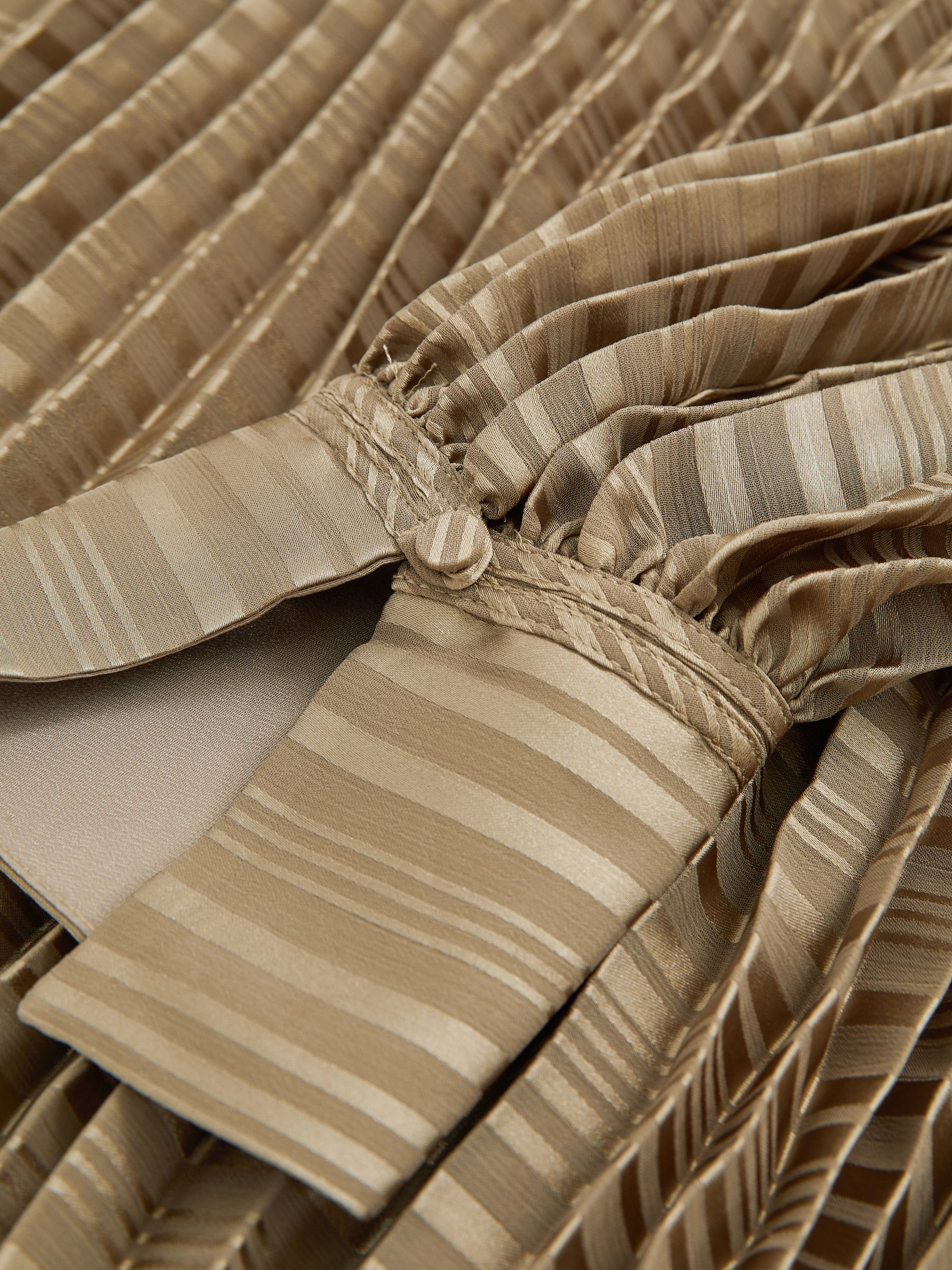 Pleated Belted Mini Dress in Sage