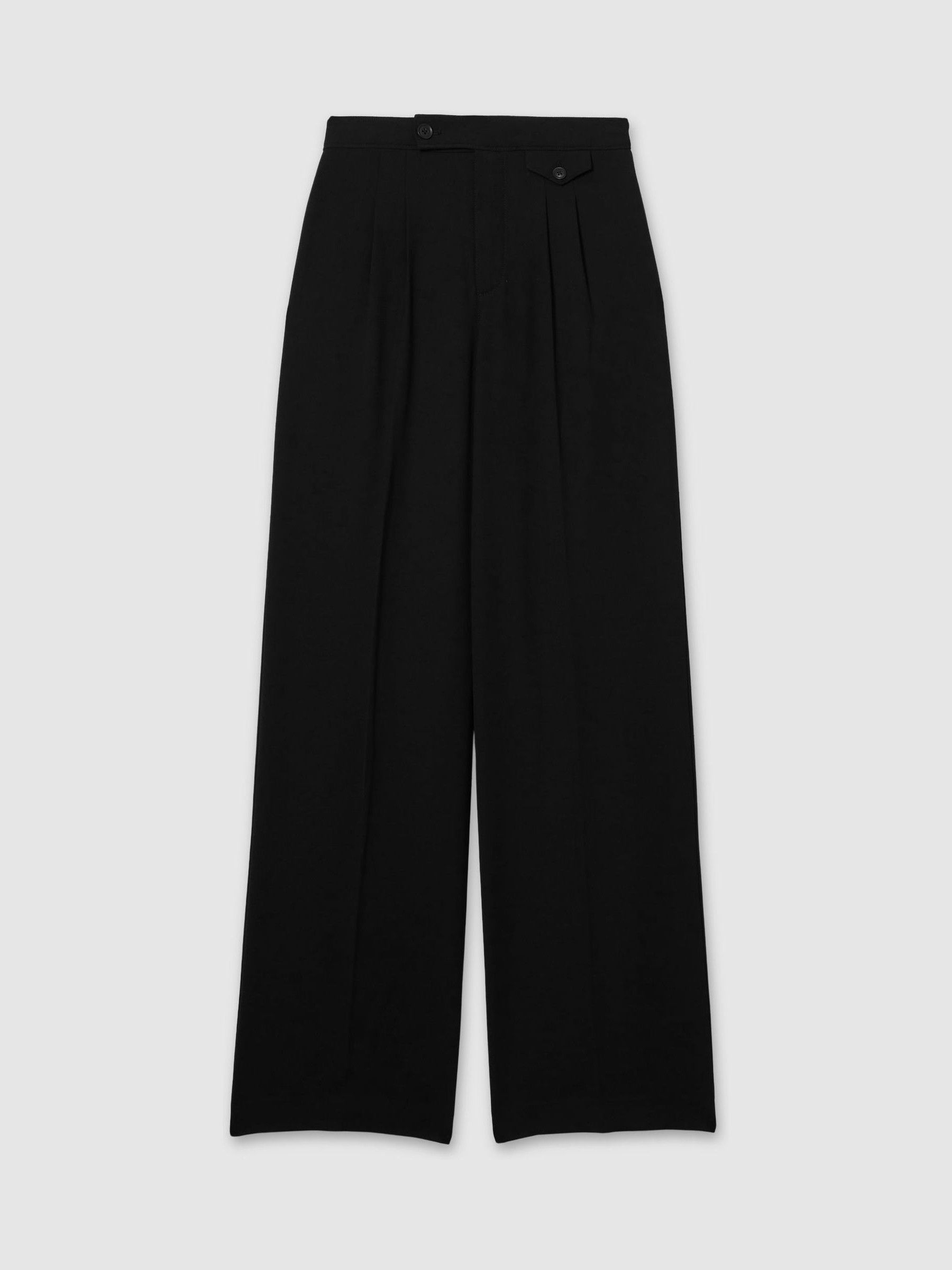 Paige High-Rise Twill Trousers in Black