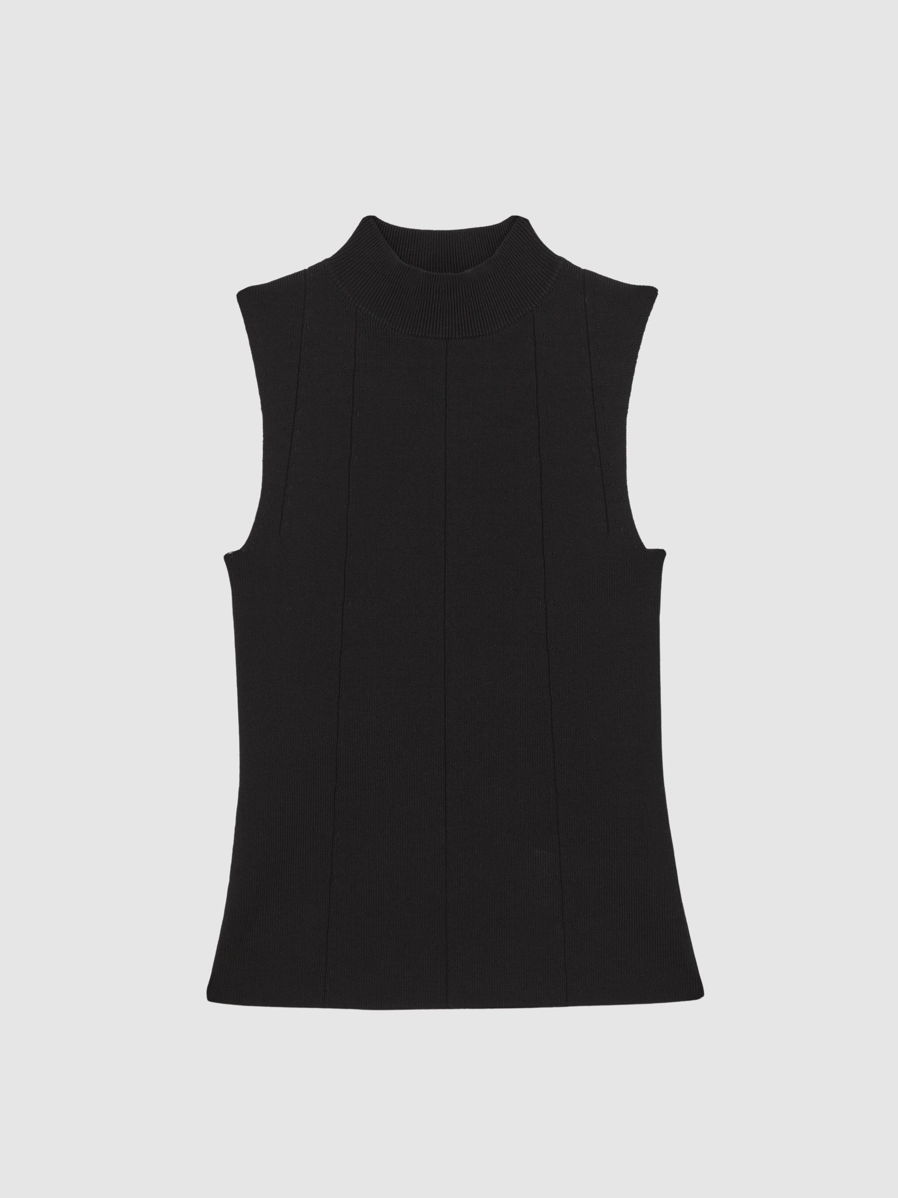 High Neck Sleeveless Top in Black