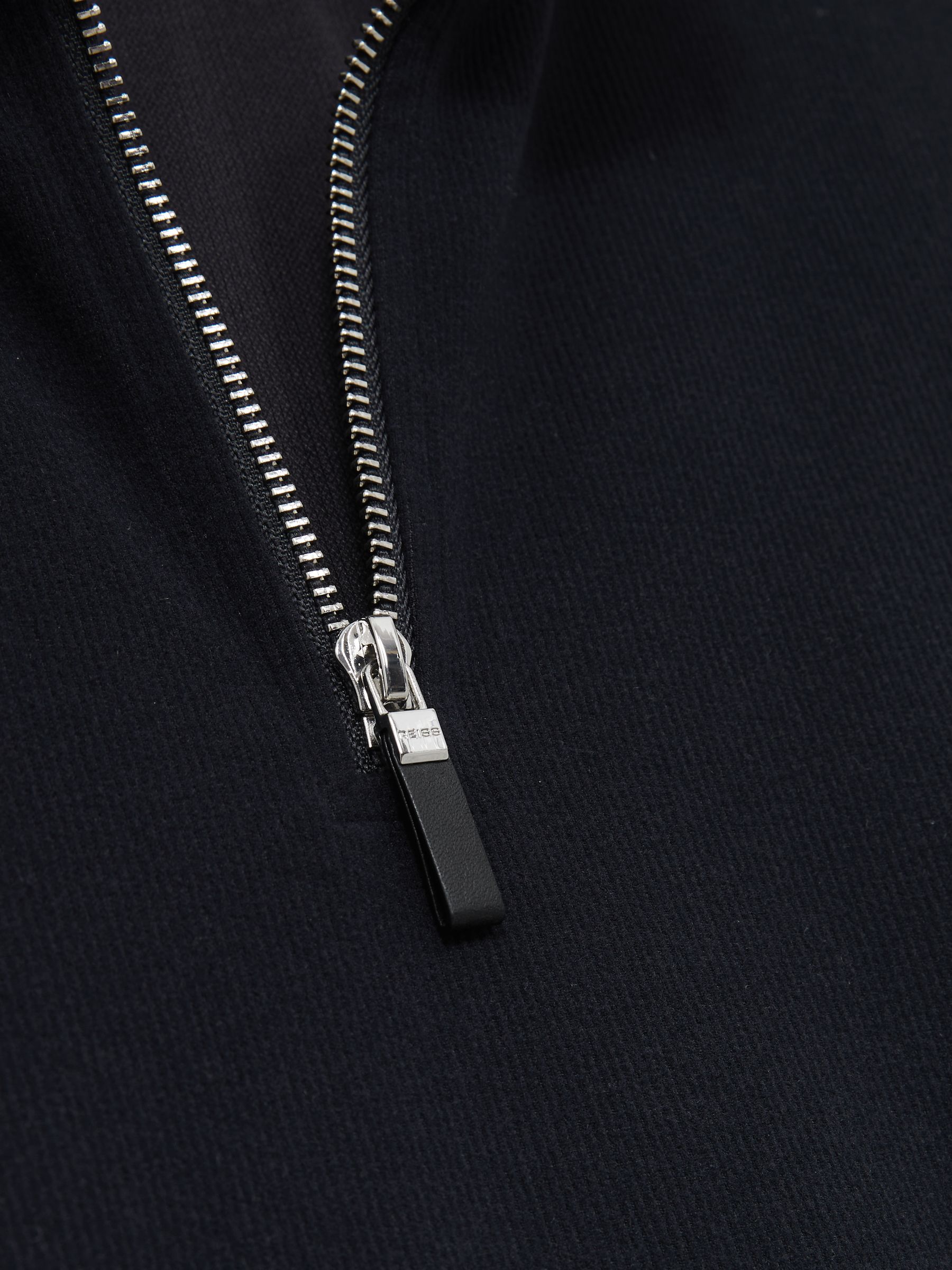 Brushed-Corduroy Half-Zip Jumper in Navy