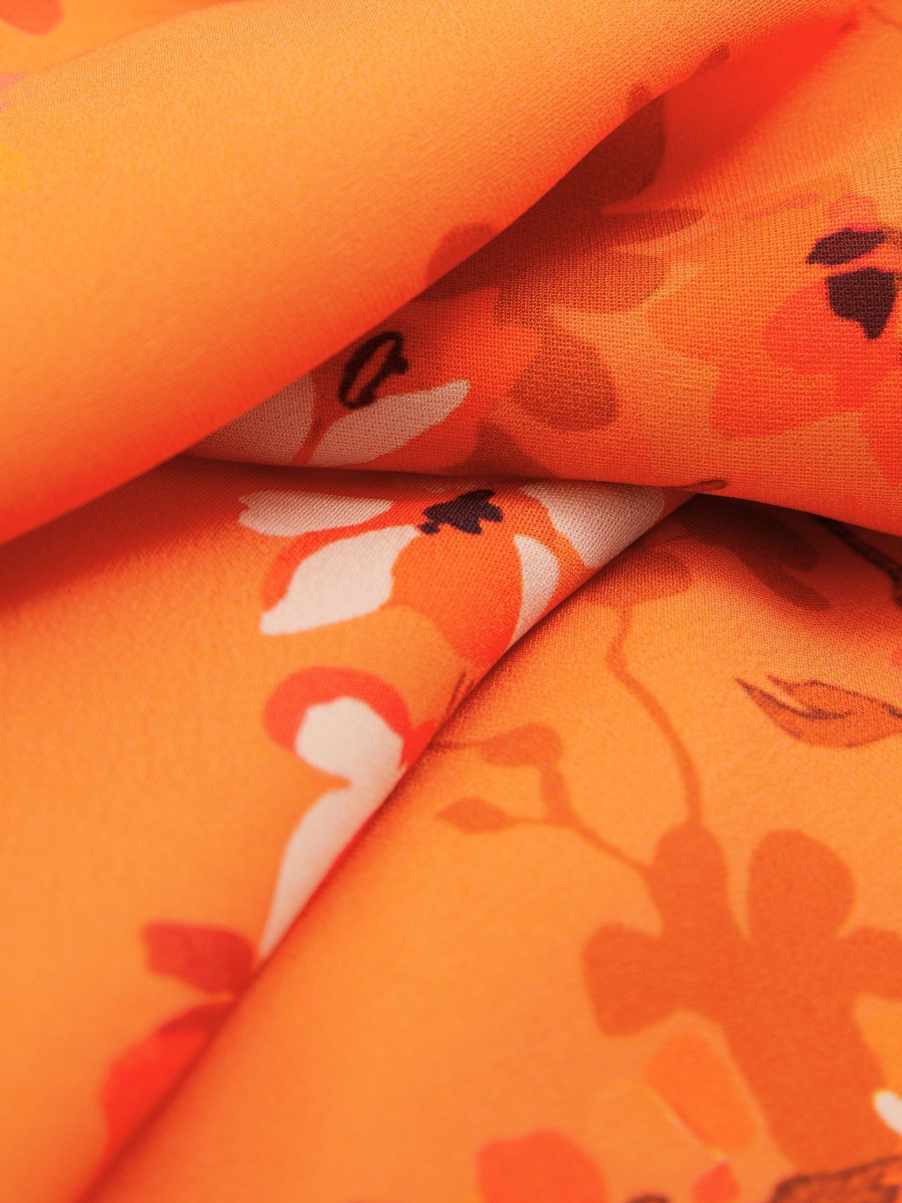 Florere Flute Sleeve Midi Dress in Orange