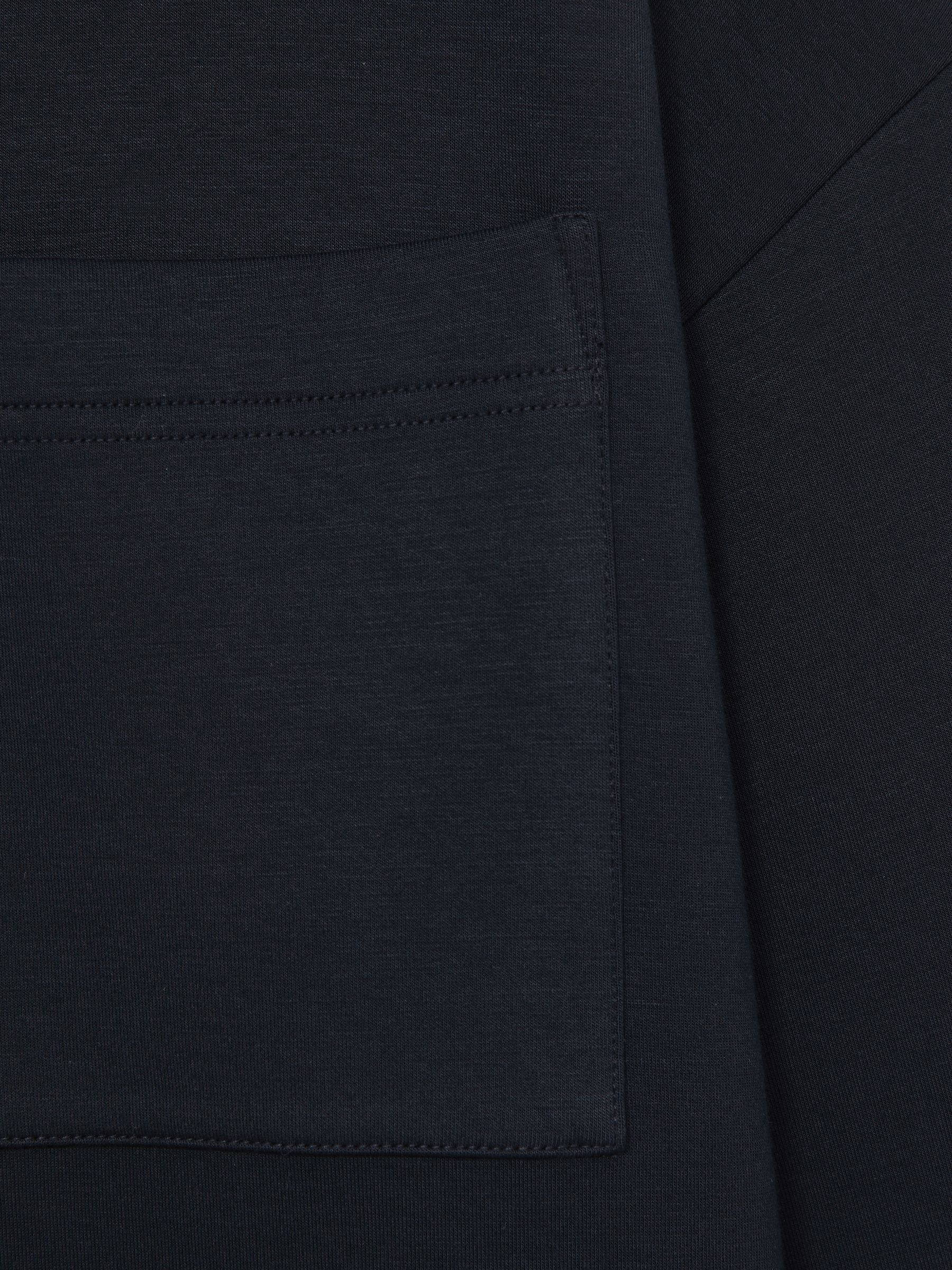 Interlock Jersey Funnel Neck Sweatshirt in Navy