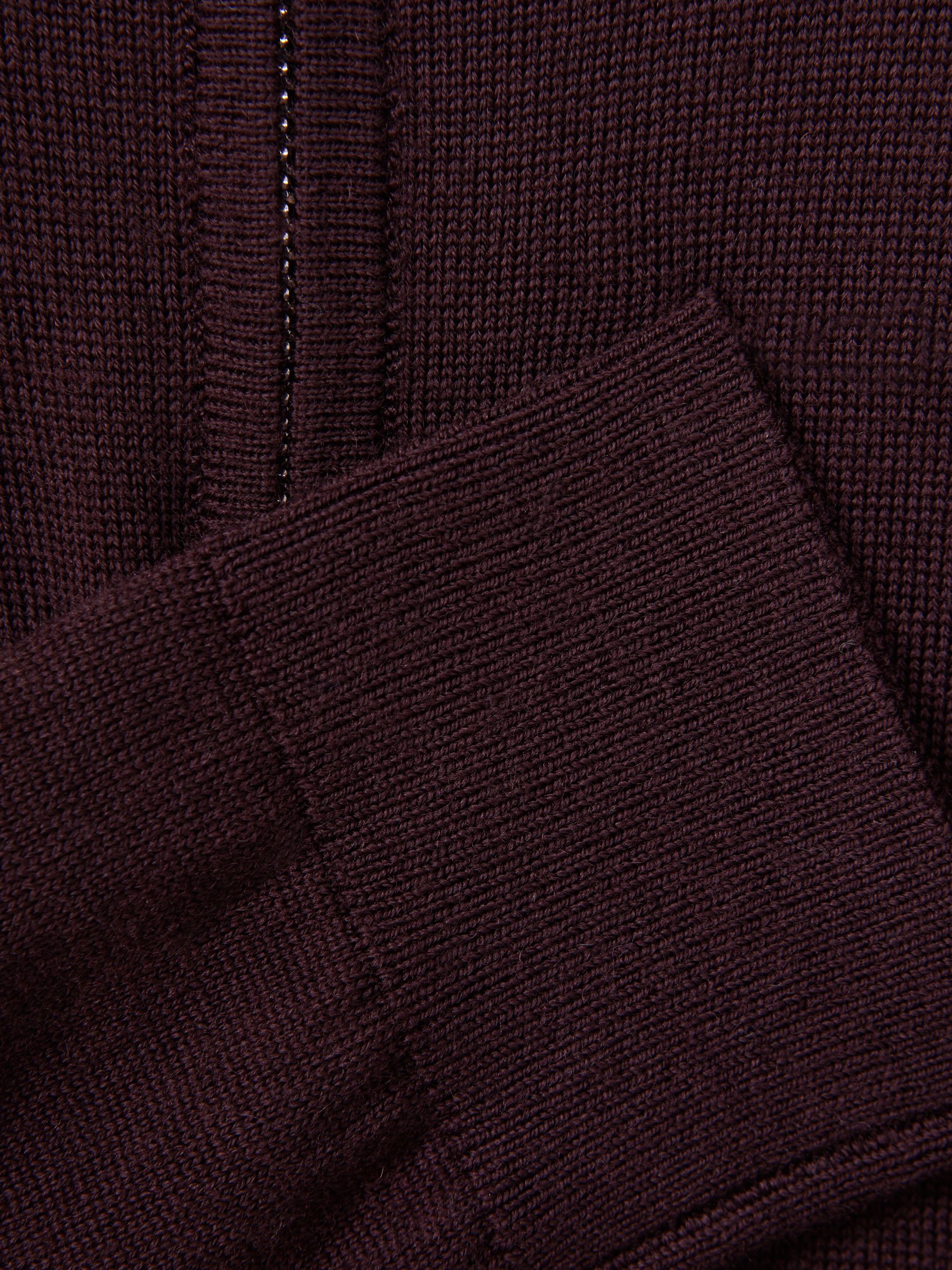 3-9 yrs Merino Wool Zip-Neck Jumper in Bordeaux