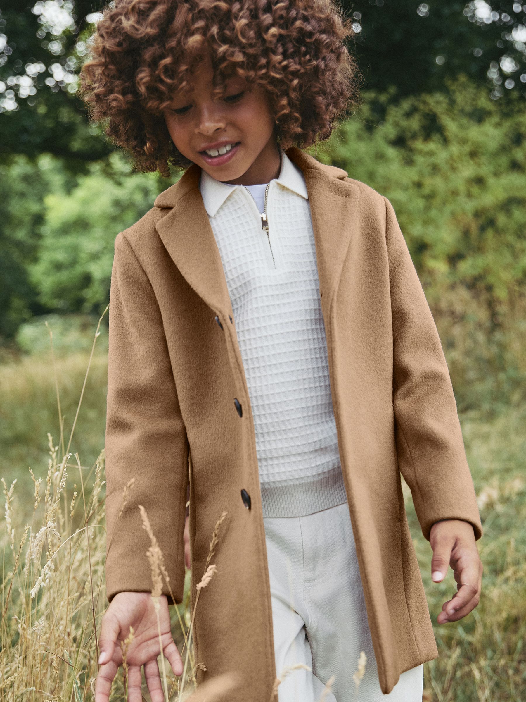 9-13 yrs Single Breasted Overcoat in Camel