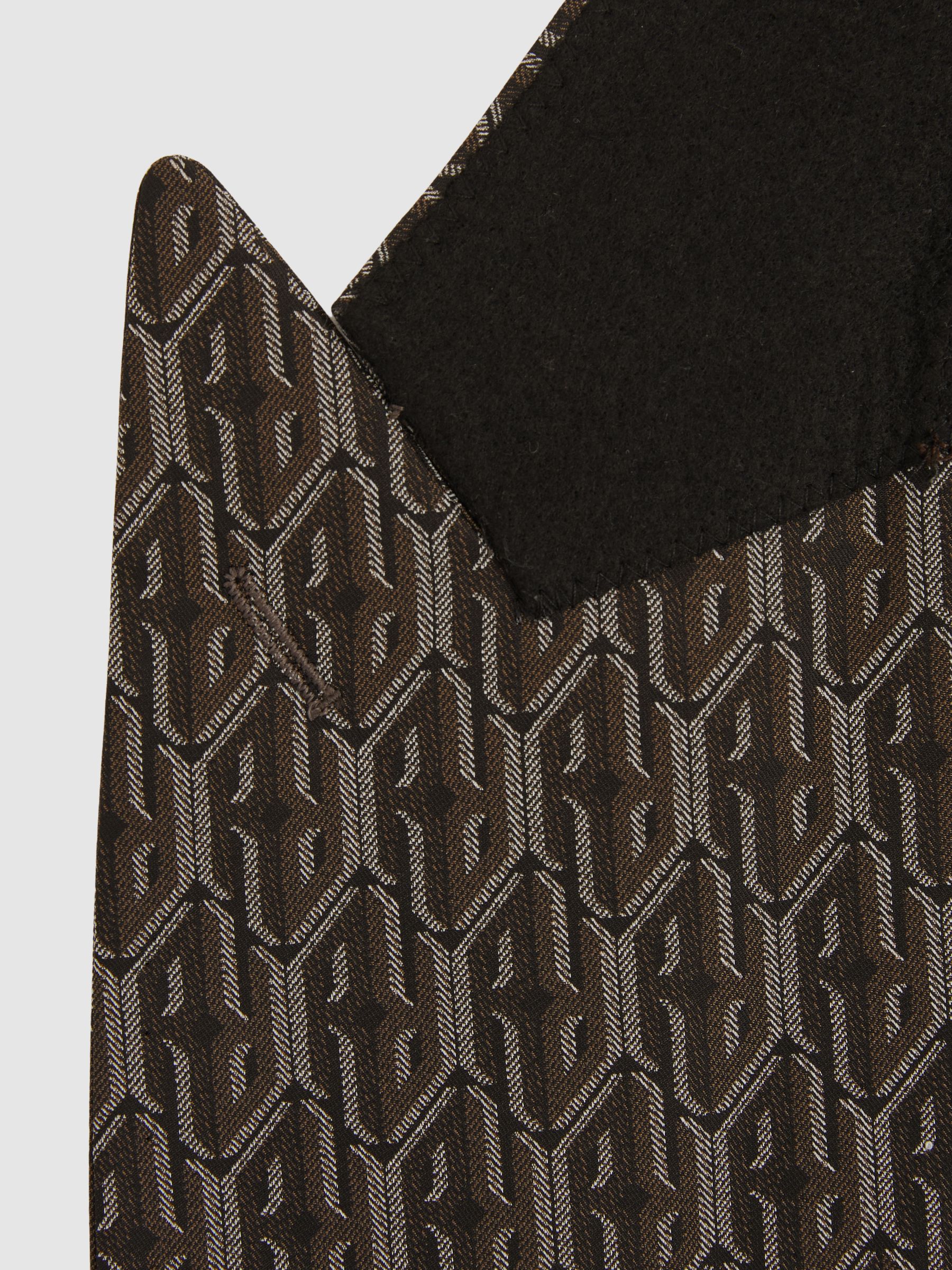 Monogram-Jacquard Twill Blazer in Chocolate Brown