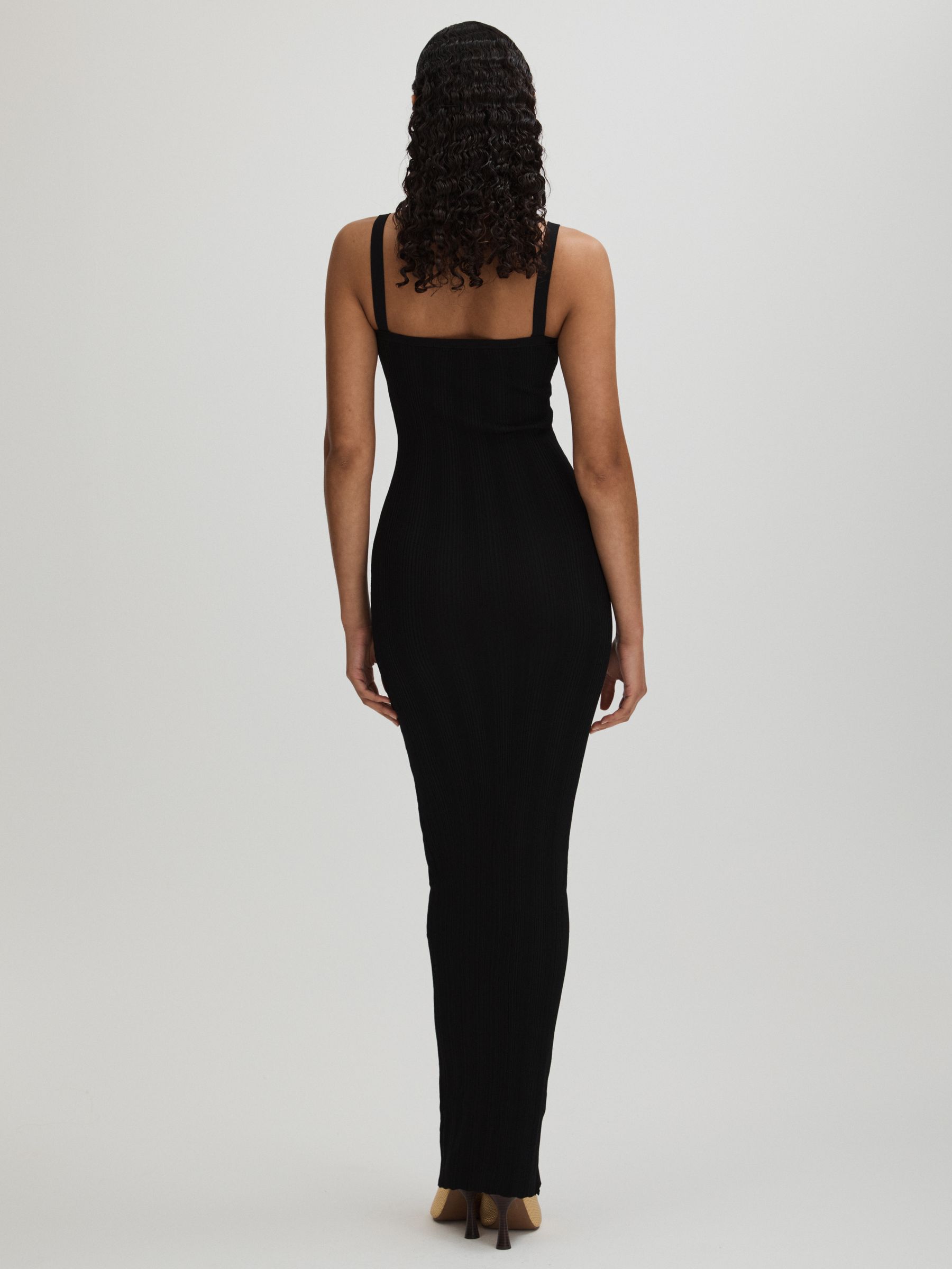 Good American Plisse Maxi Dress in Black