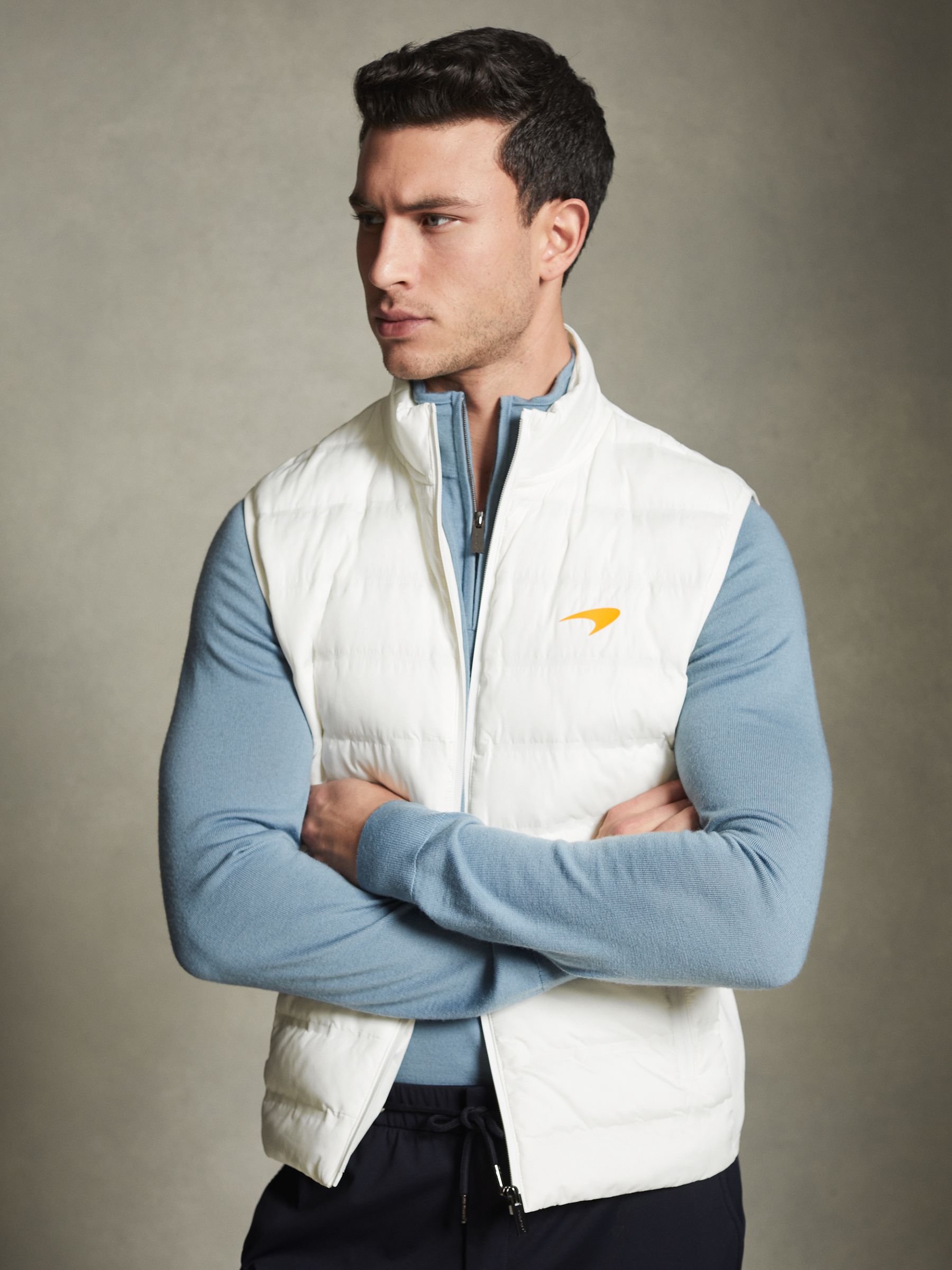 McLaren F1 Hybrid Quilt and Knit Gilet in White