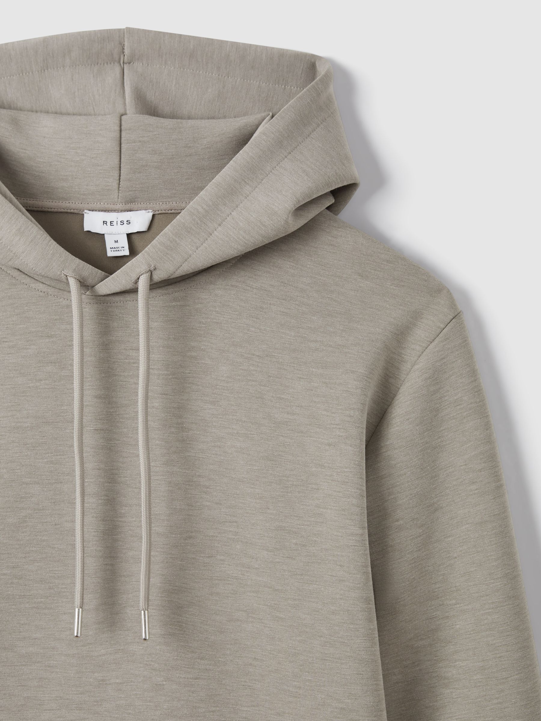 Interlock Jersey Drawstring Hoodie in Taupe