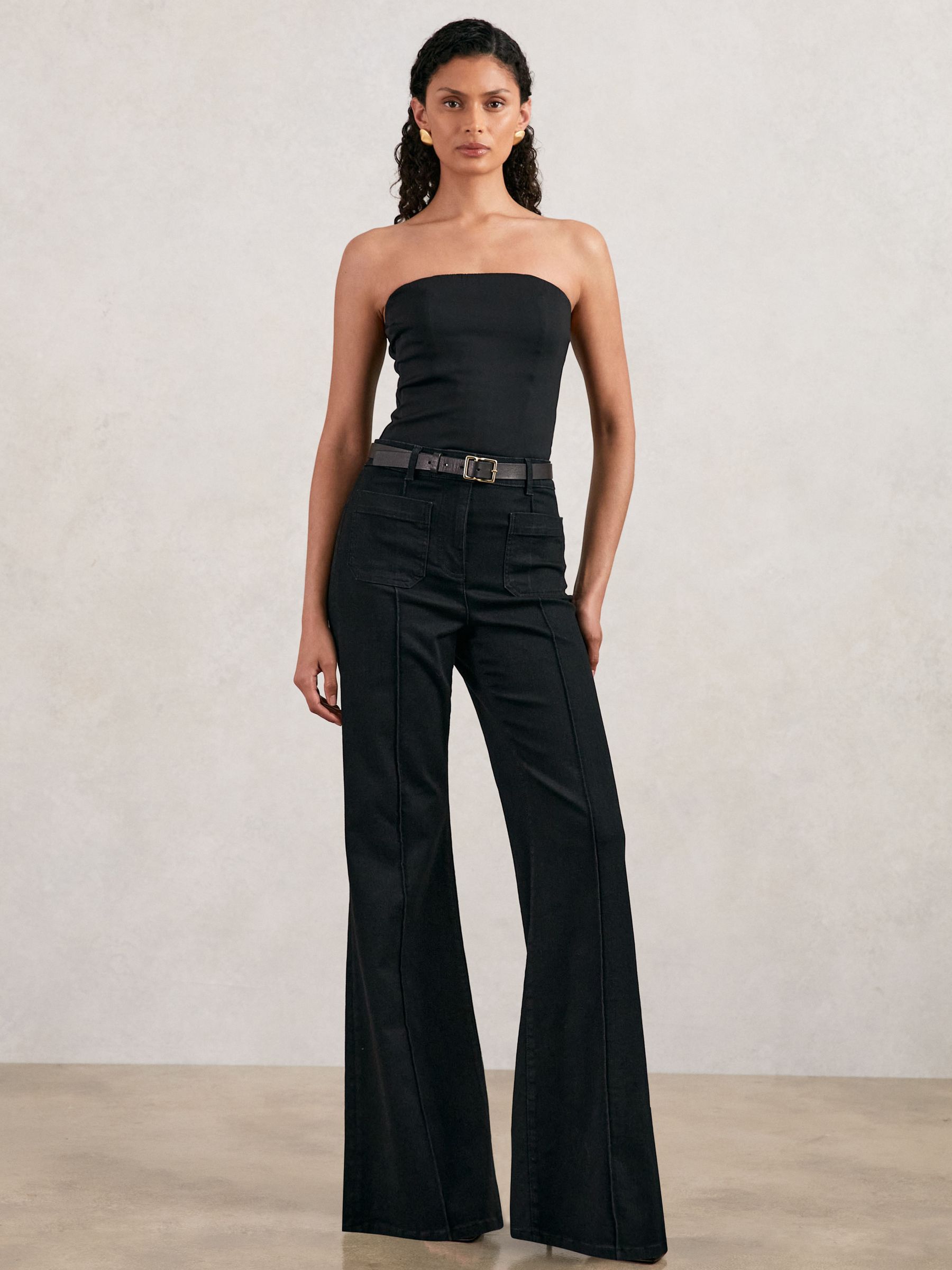 Strapless Corset Bodysuit in Black