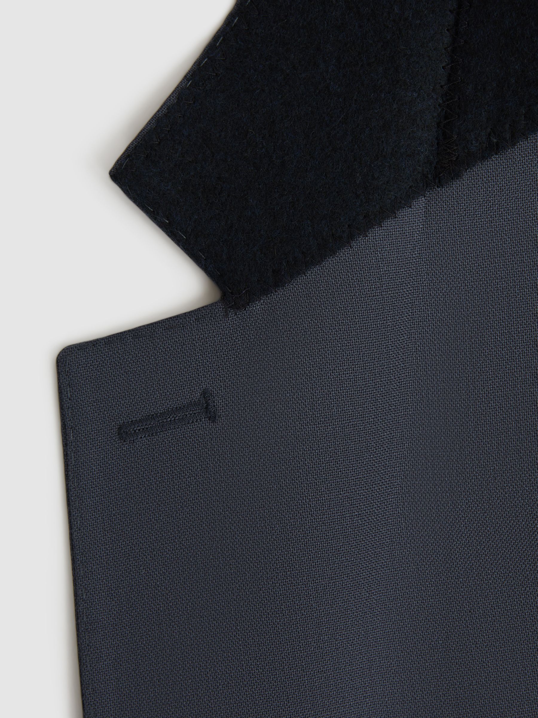 Fine Airforce Blue Modern Fit Single Breasted Wool Blazer