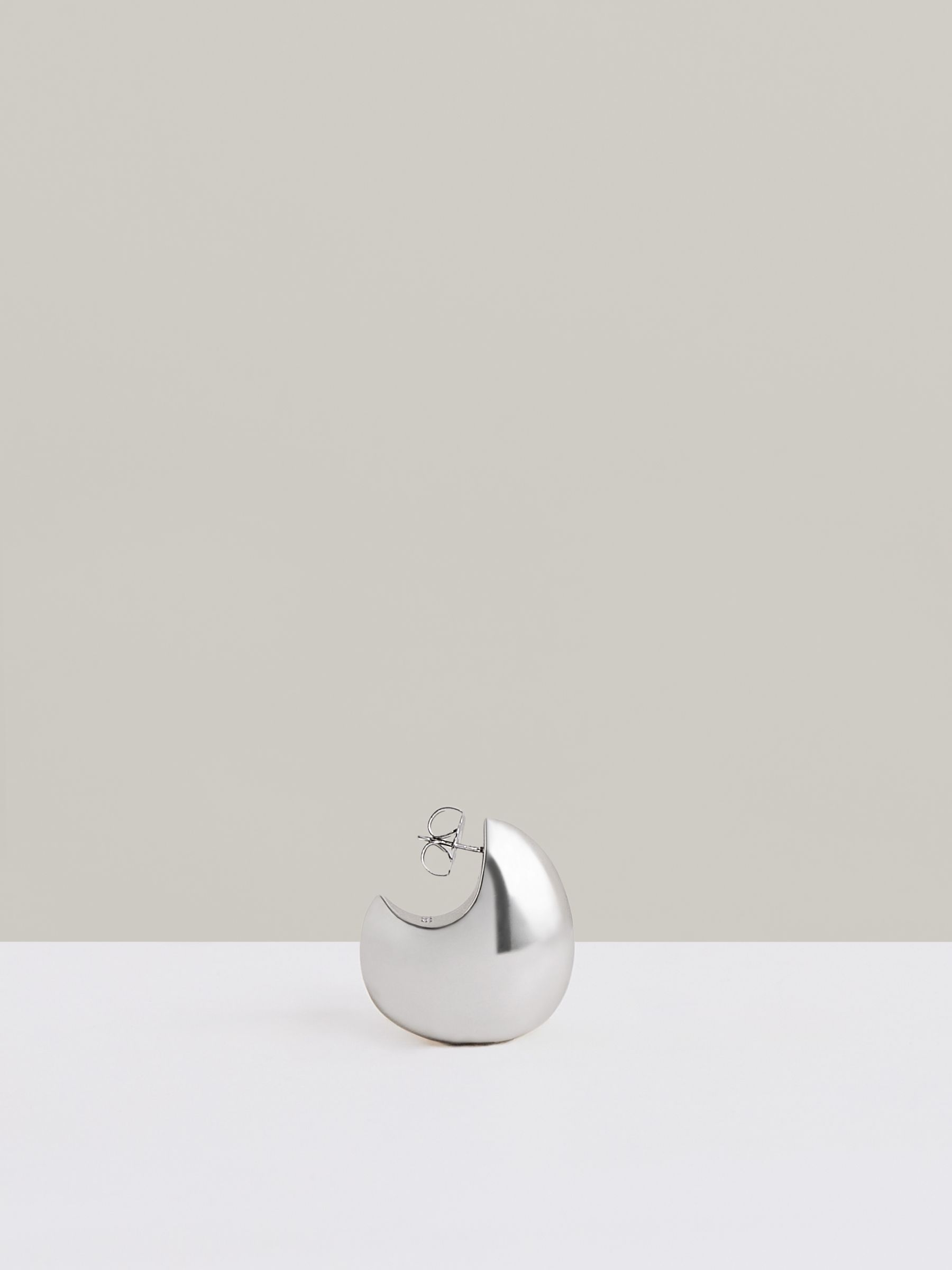 Curve Scoop Earrings in Silver Tone