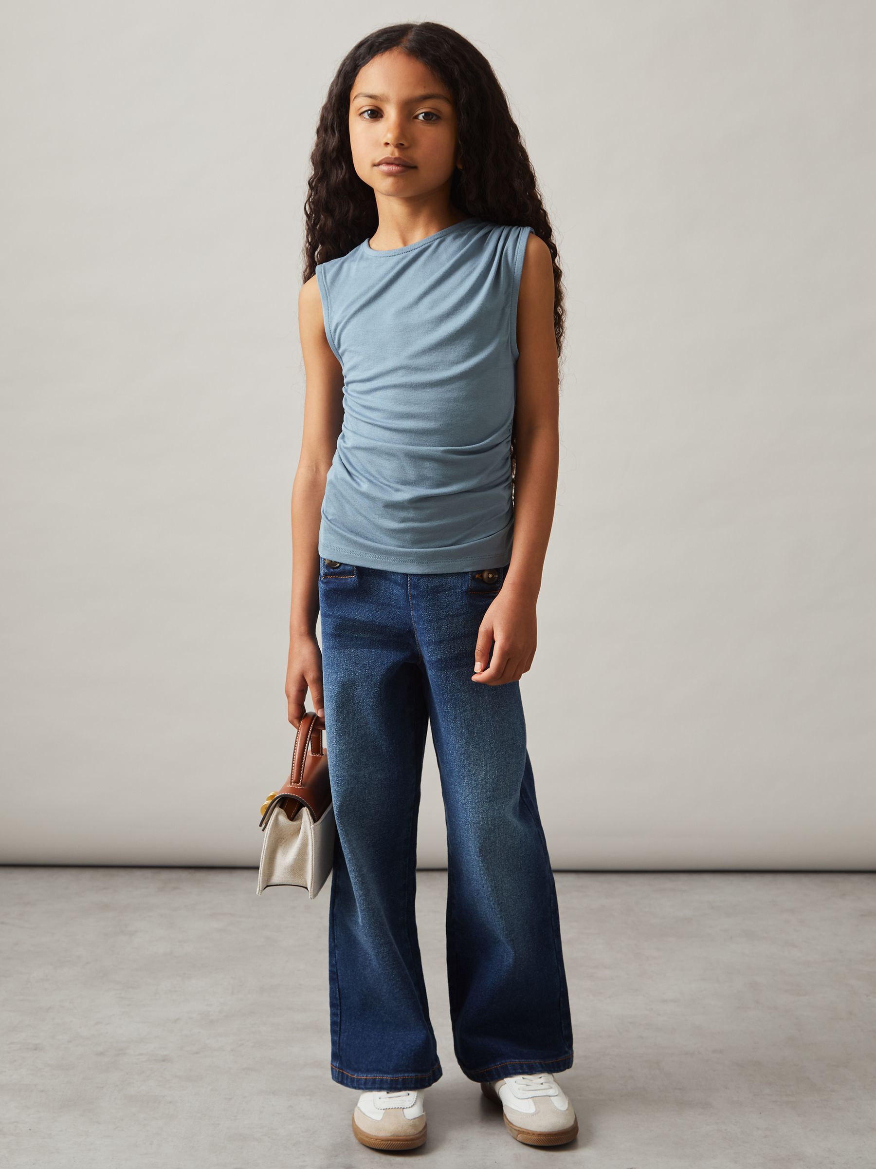 3-9 yrs Ruched Jersey Vest in Blue