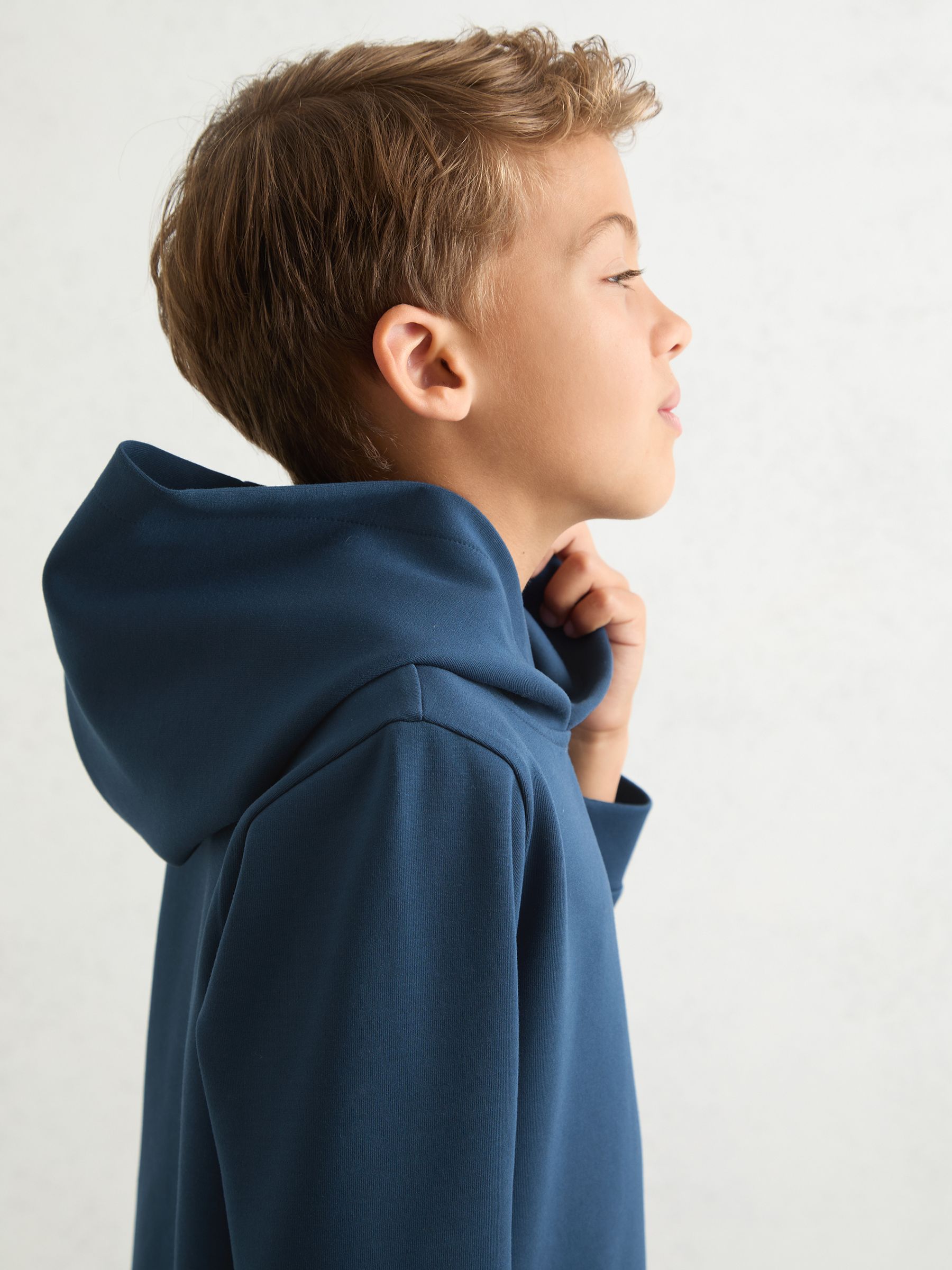 3-9 yrs Interlock Jersey Hoodie in Ocean Blue