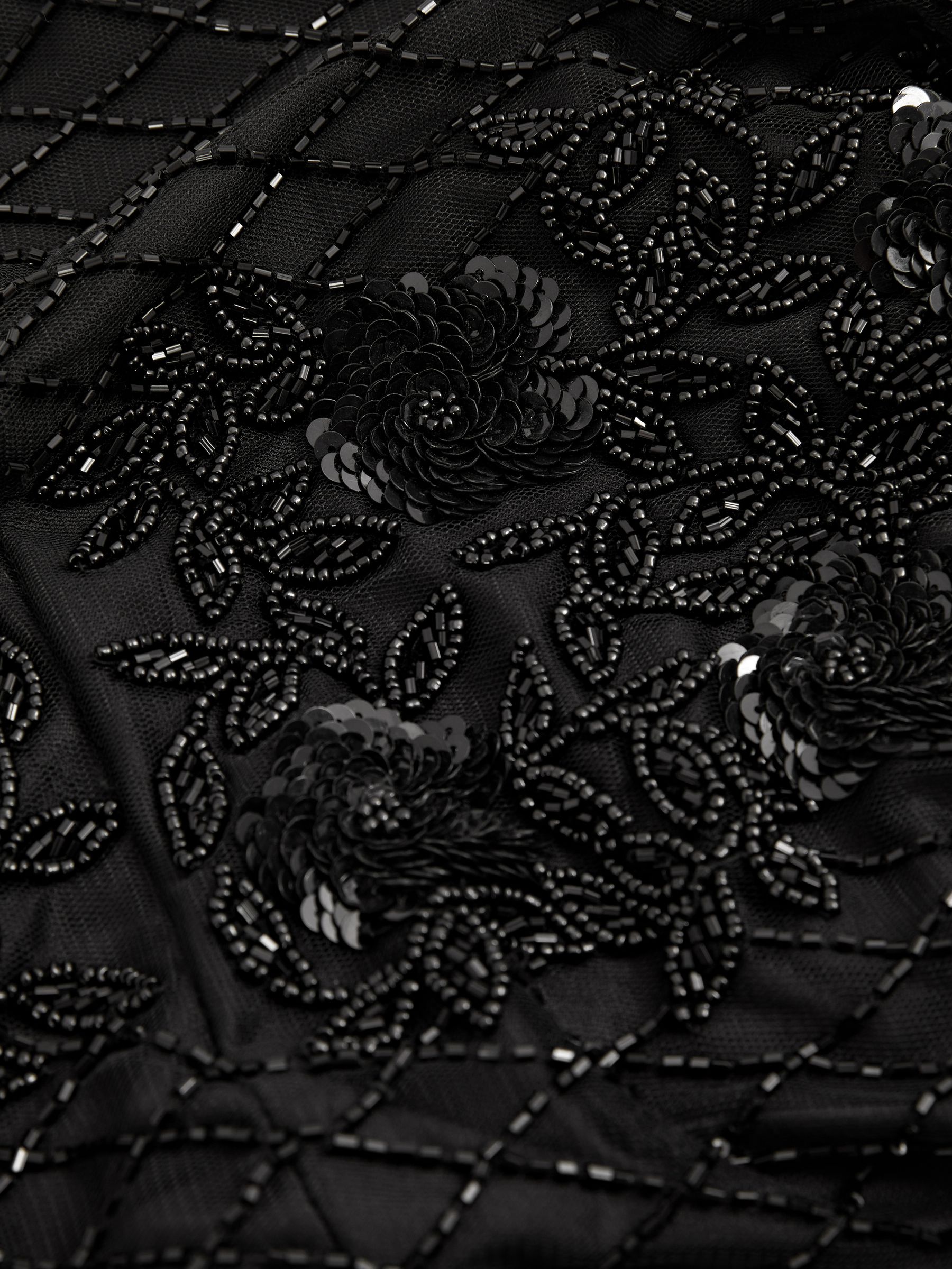 Vivienne Black Raishma Embellished Mesh Black Maxi Dress