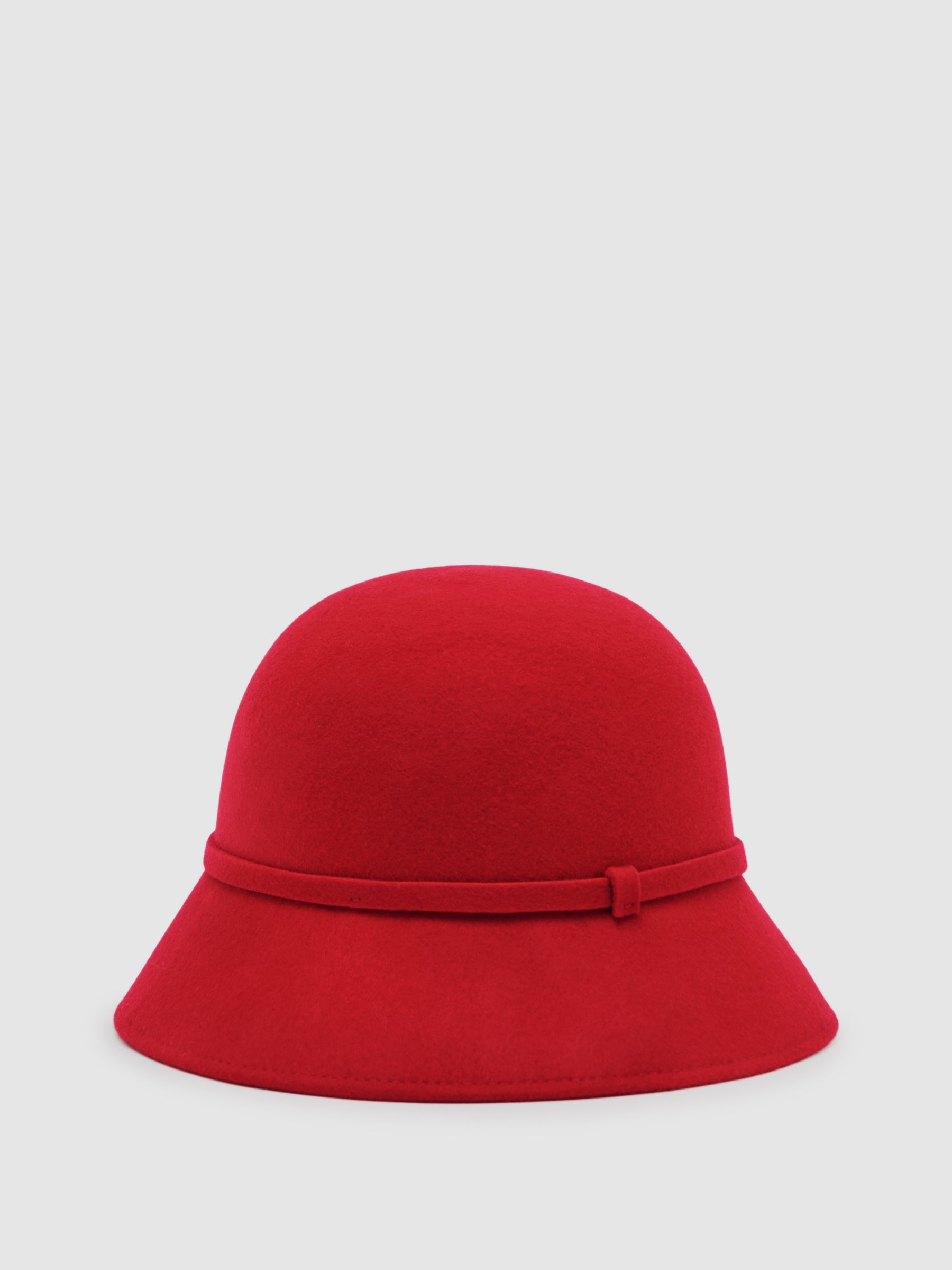 Felted-Wool Bucket Hat in Red