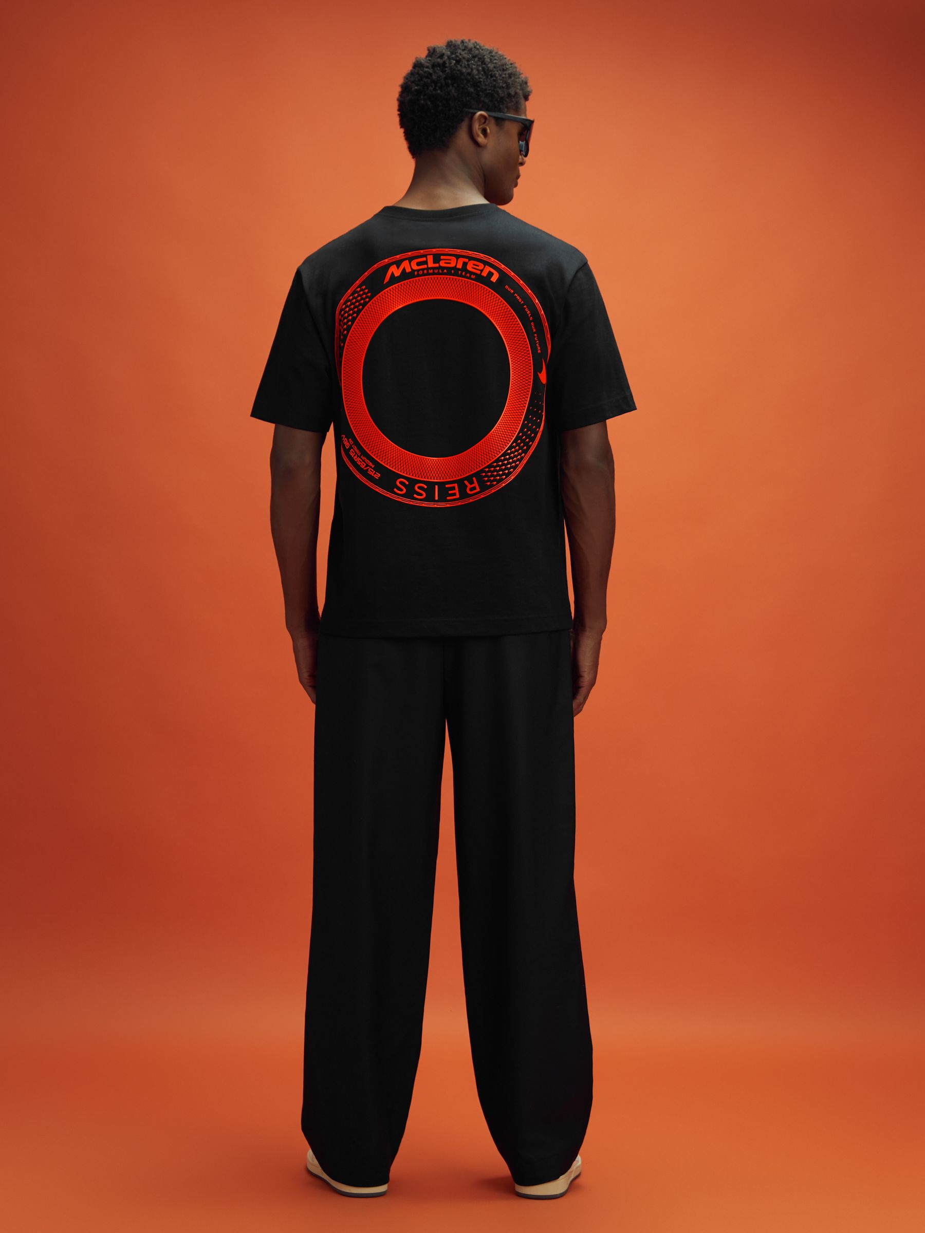 McLaren F1 Oversized Cotton Crew Neck T-Shirt in Black