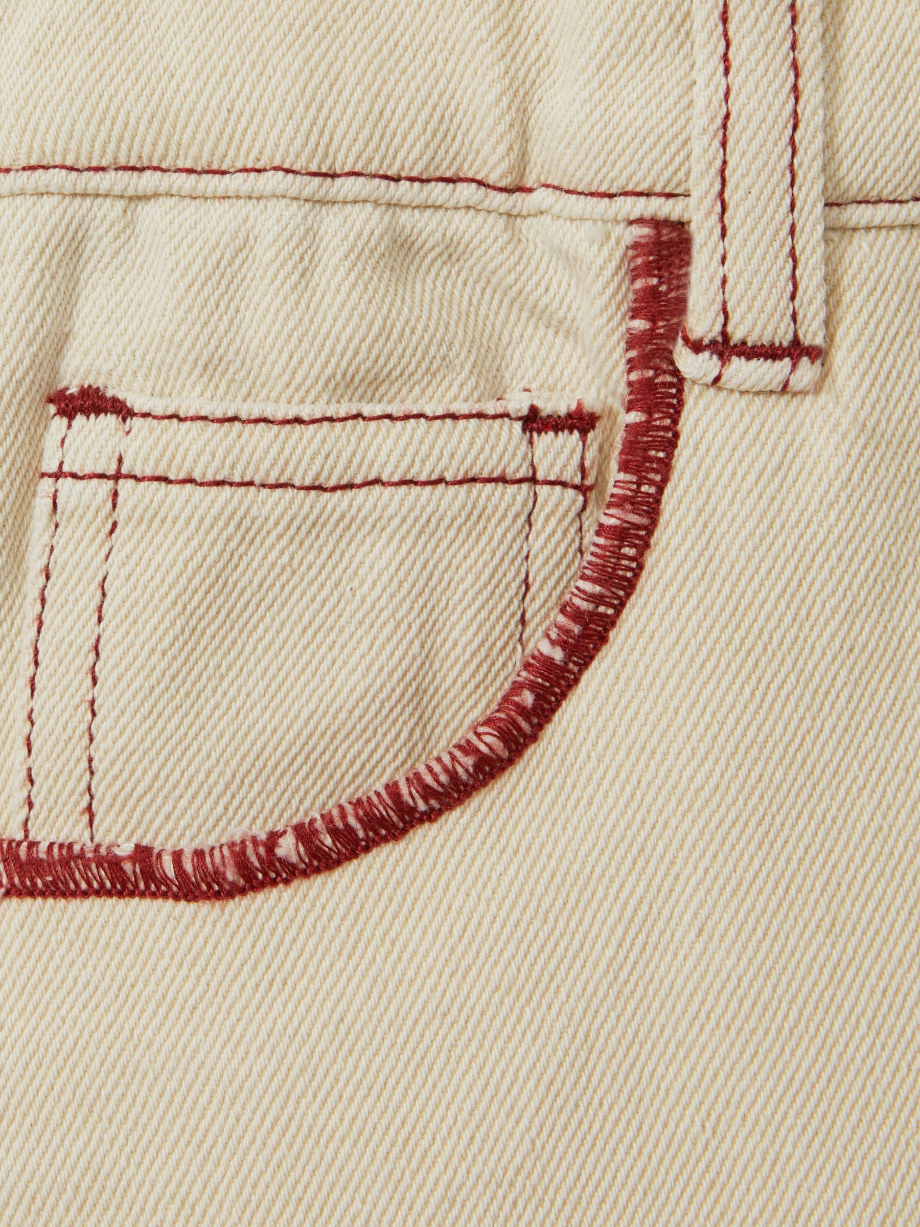 4-9 yrs Contrast Stitch Frayed Hem Jeans in Ecru