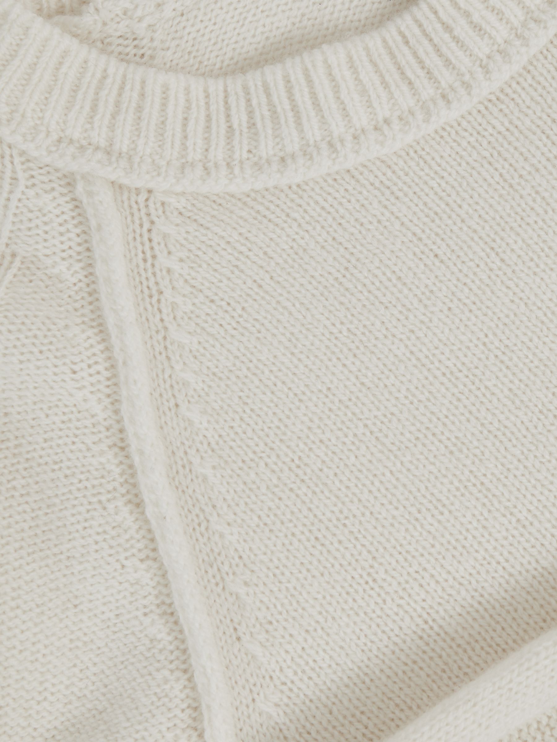 13-14 yrs Wool-Cashmere Reverse-Seam Jumper in Off White