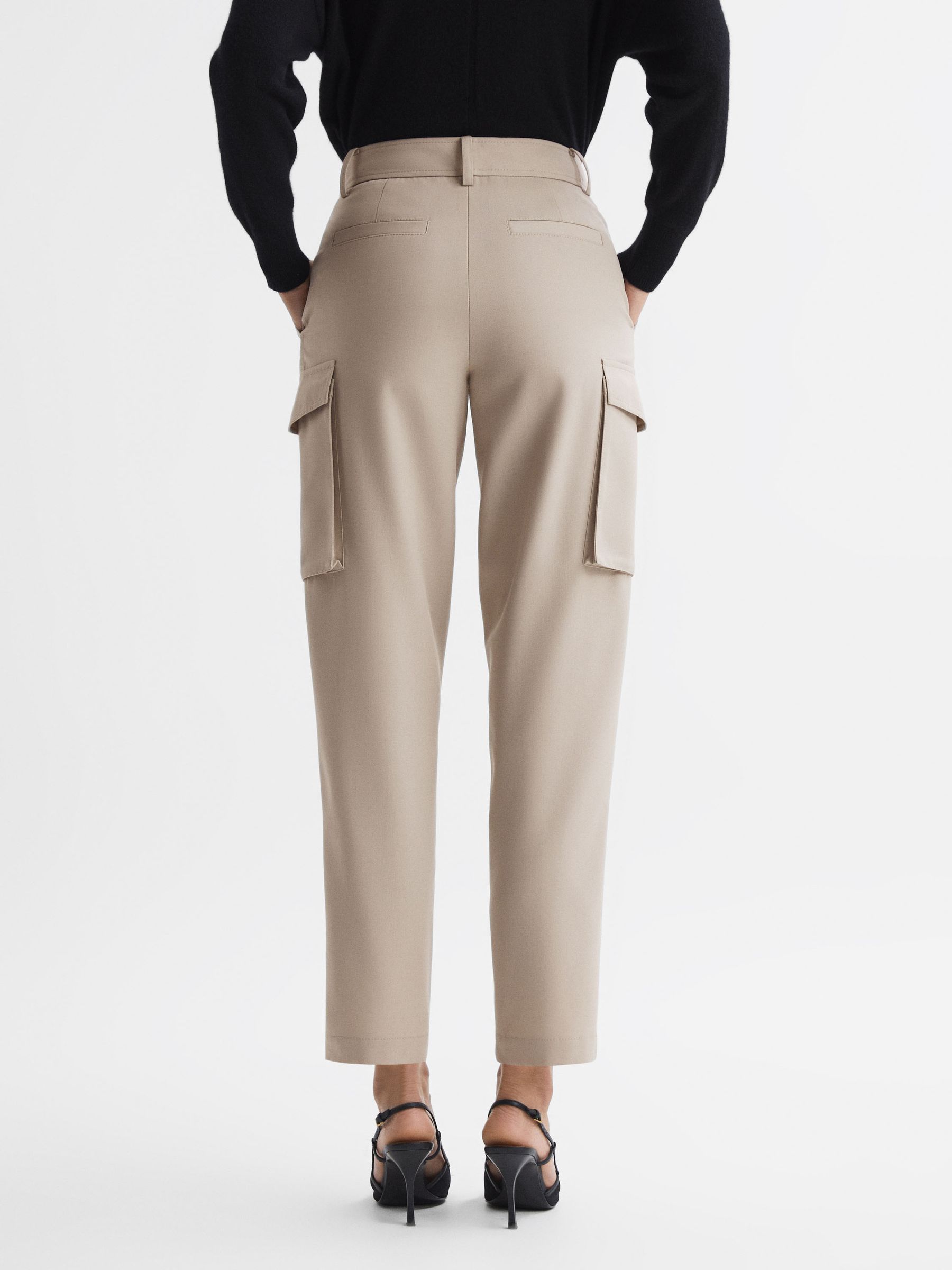 Mid Rise Cargo Trousers in Neutral