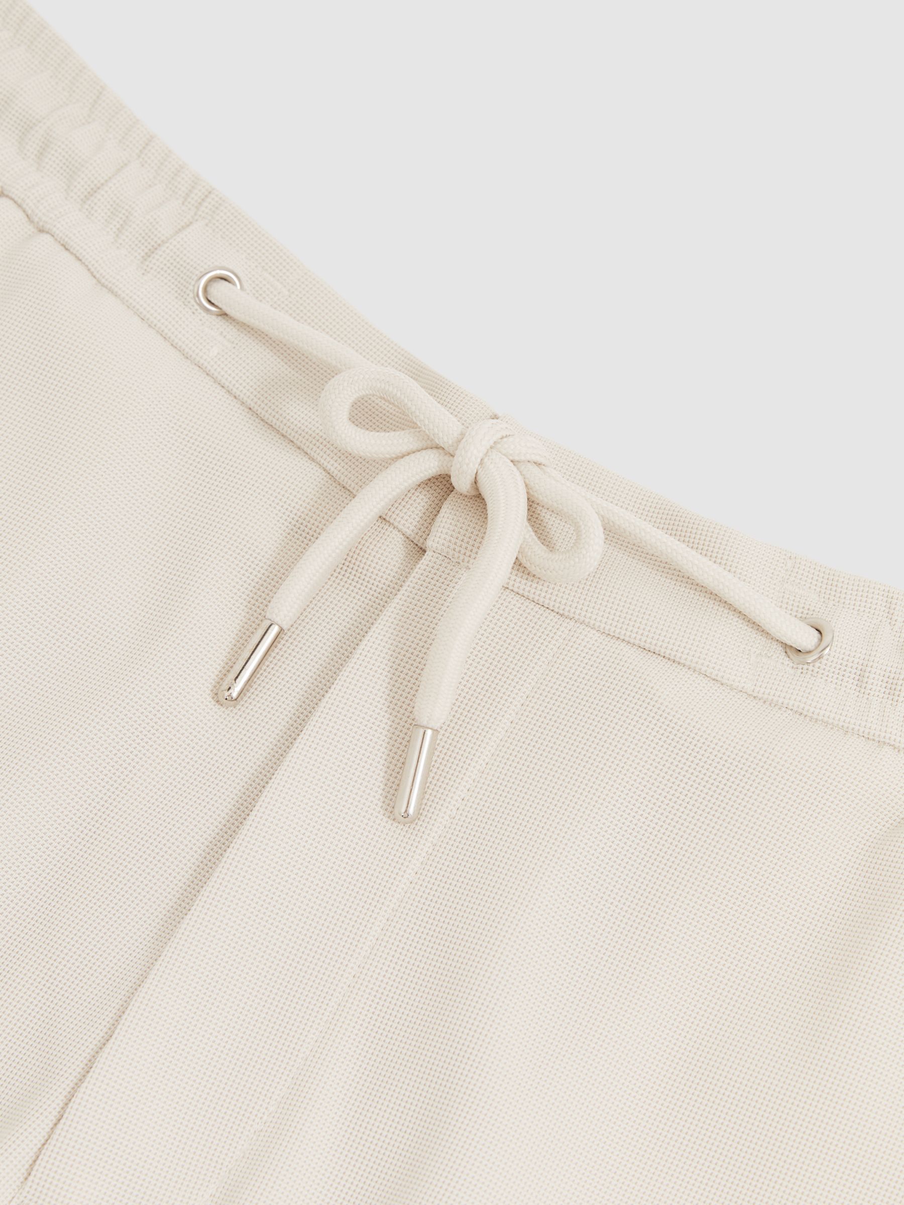 Textured Drawstring Shorts in Stone