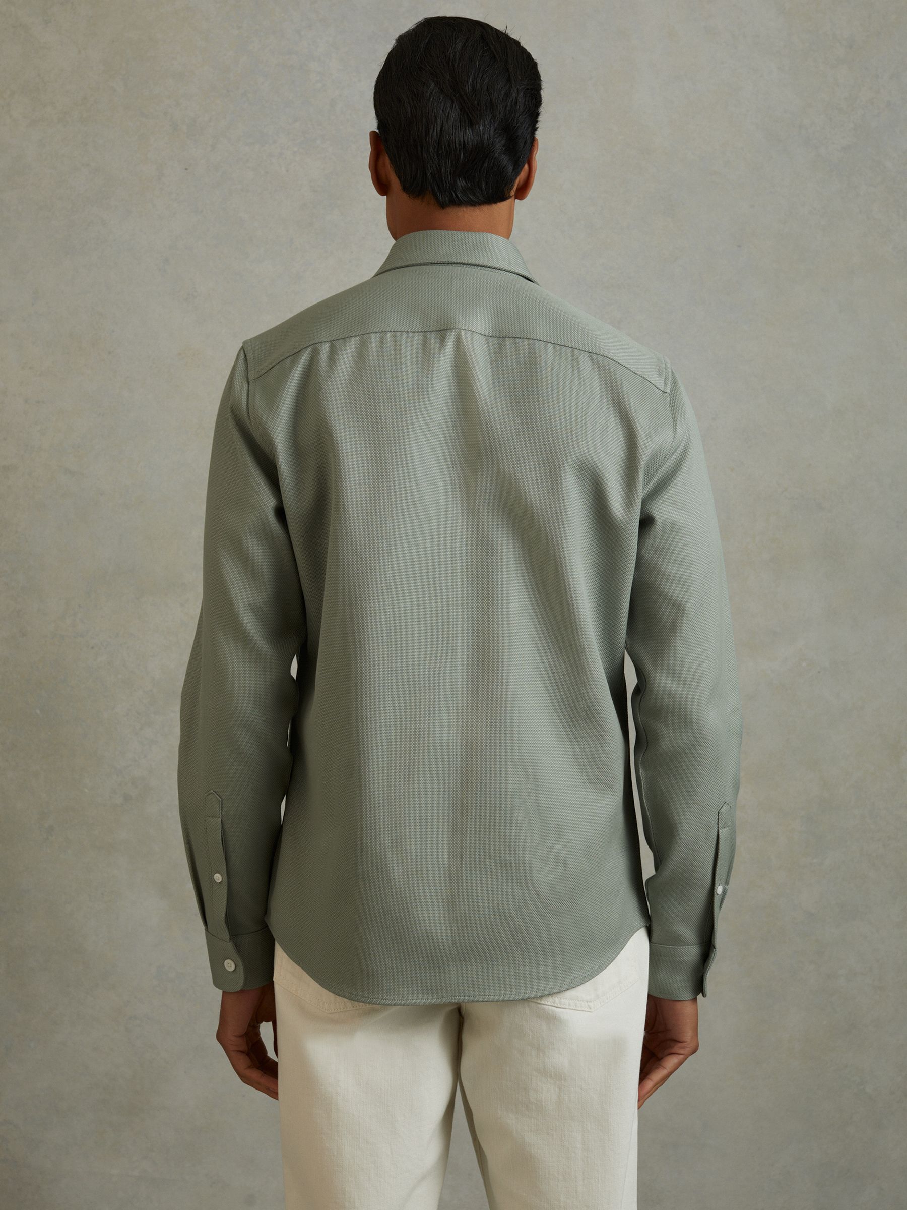 Cotton Canvas Overshirt in Sage Green