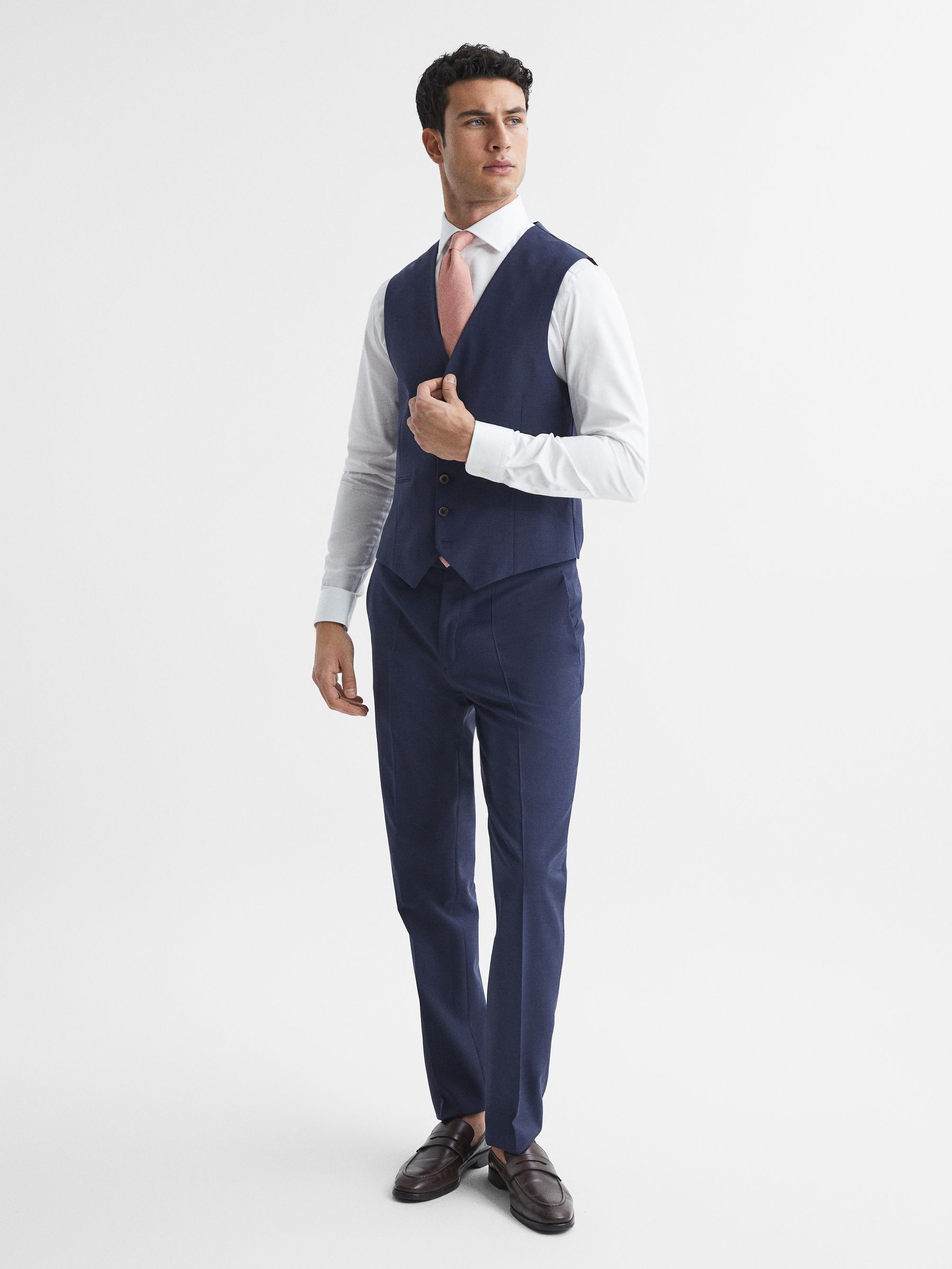 Slim Fit Waistcoat in Bright Blue