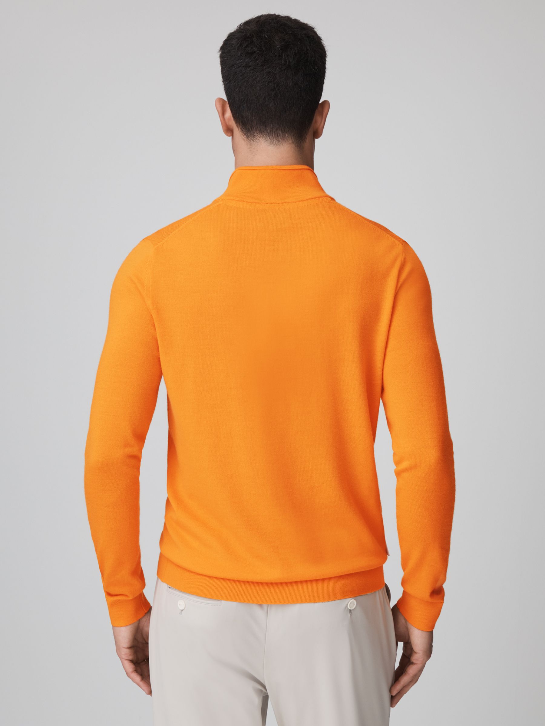 McLaren F1 Merino Half-Zip Funnel Neck Jumper in Papaya