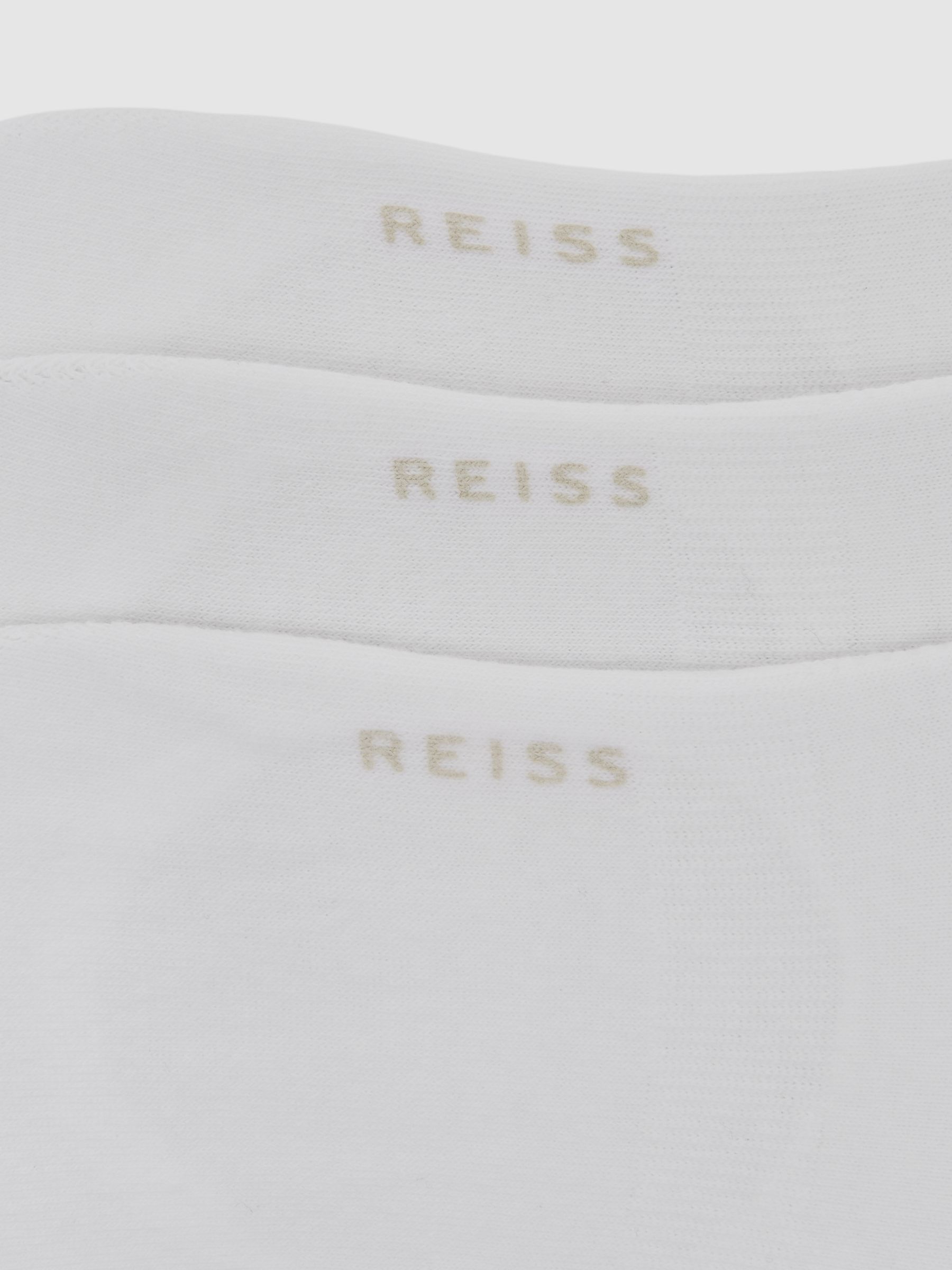 3 Pack Invisible Trainer Socks Cotton-Blend in White