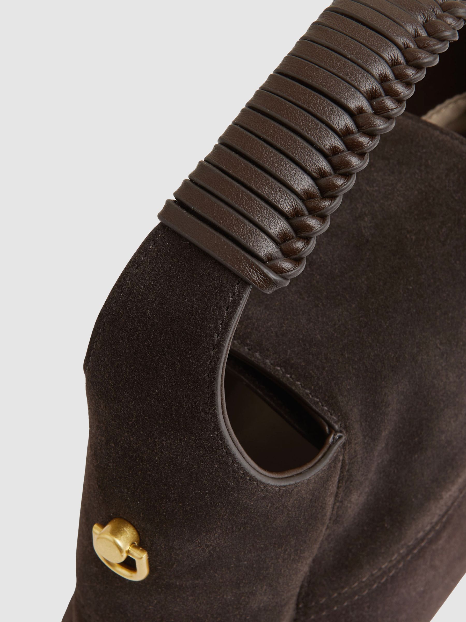 Suede Crossbody Bag in Chocolate