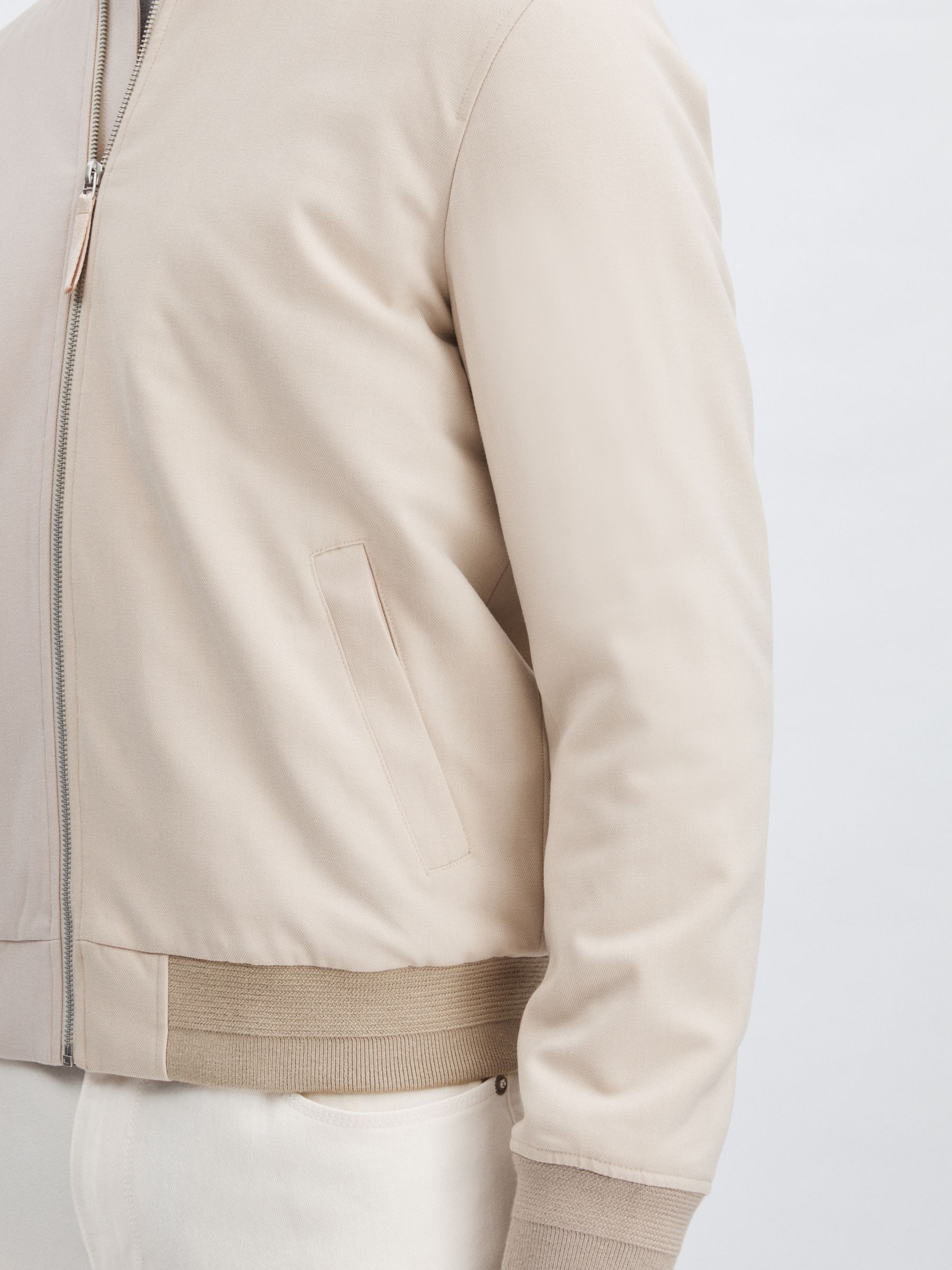 Paige Zip-Through Bomber Jacket in Ivory