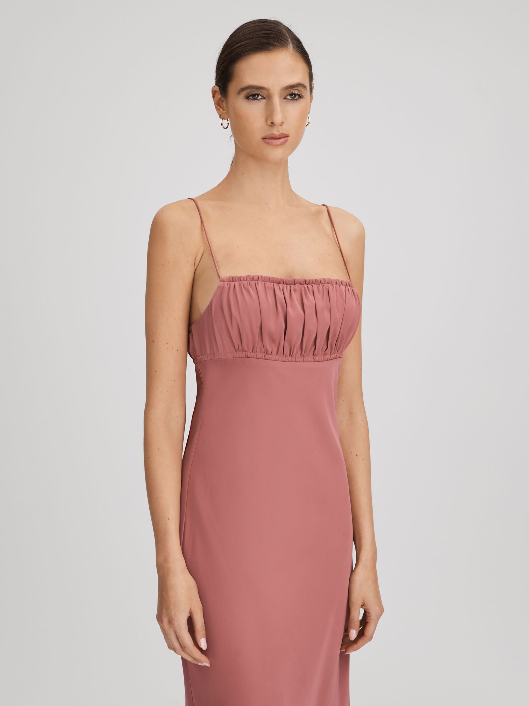 Paige Ruched Maxi Dress in Dusk Pink
