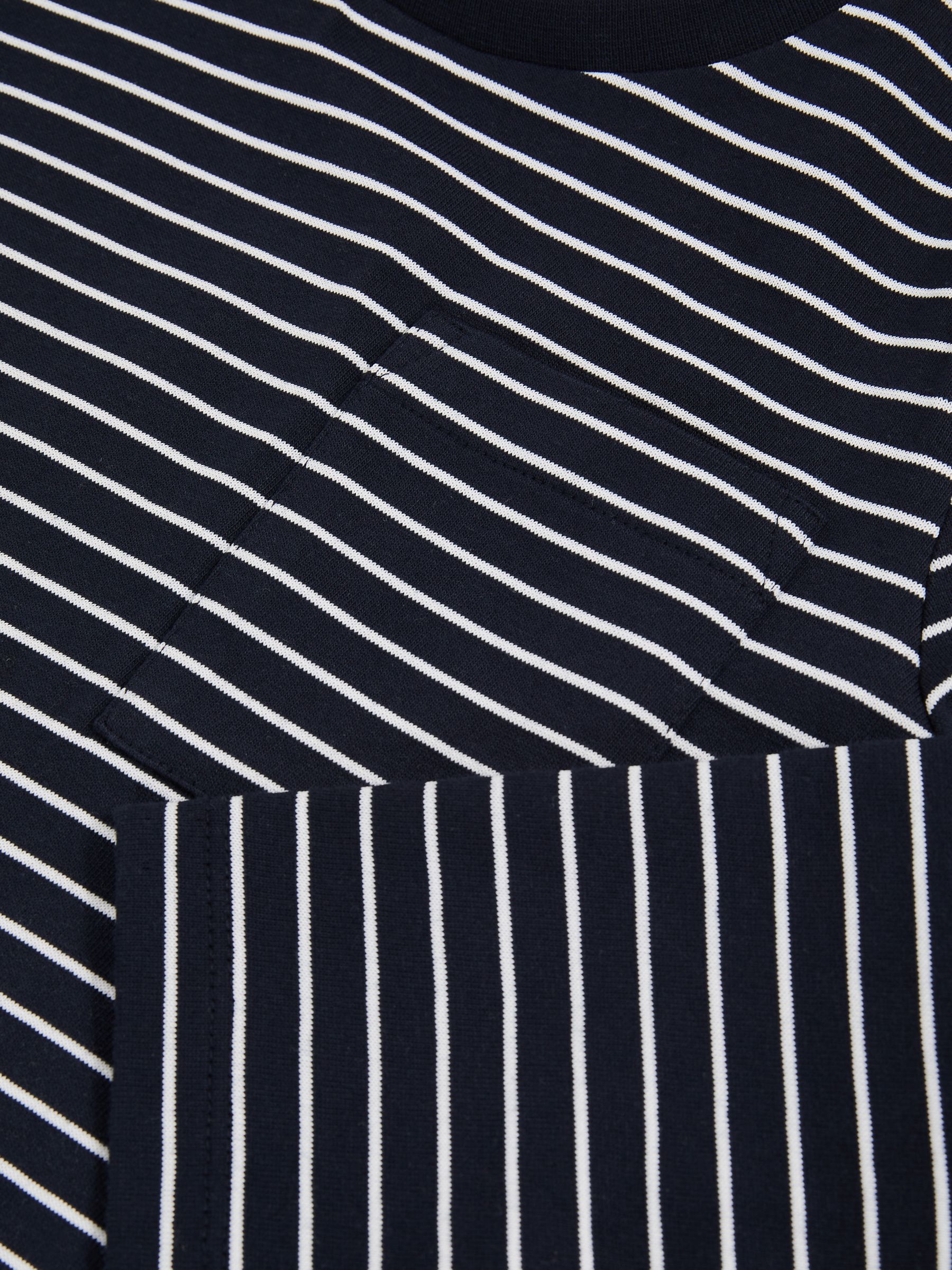 9-13 yrs Stretch-Cotton Stripe T-Shirt in Navy/White
