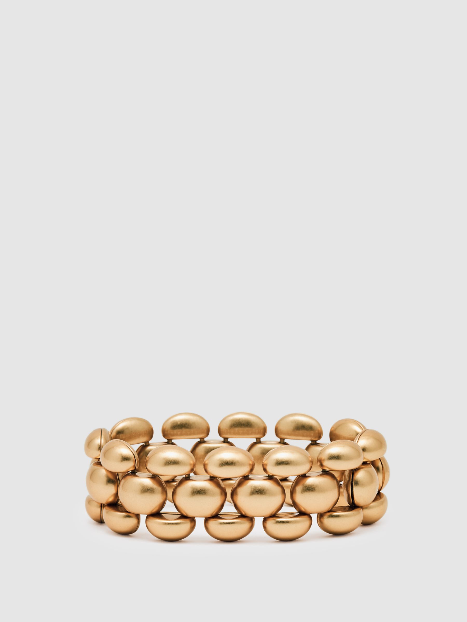 Tone Dome Link Bracelet in Gold