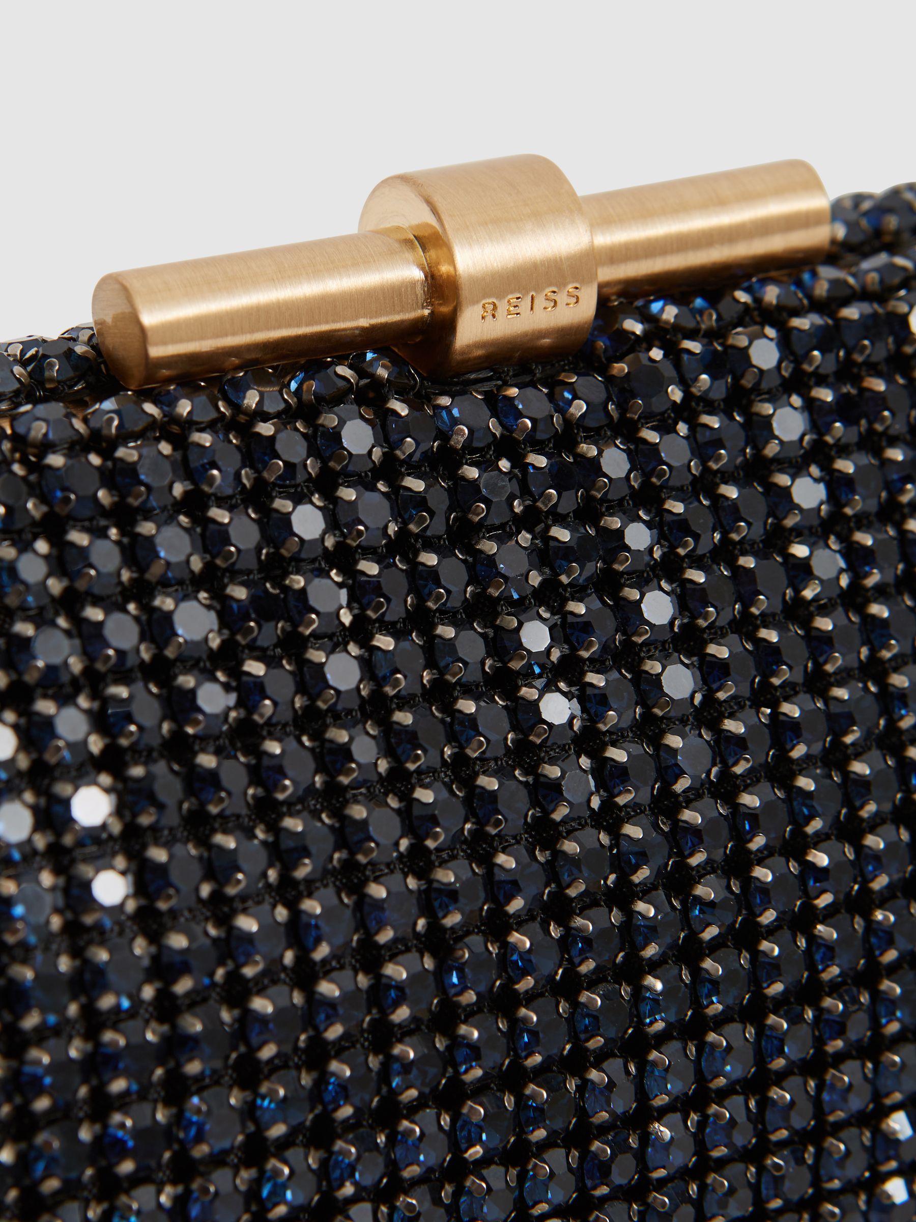 Embellished Clutch Bag in Navy