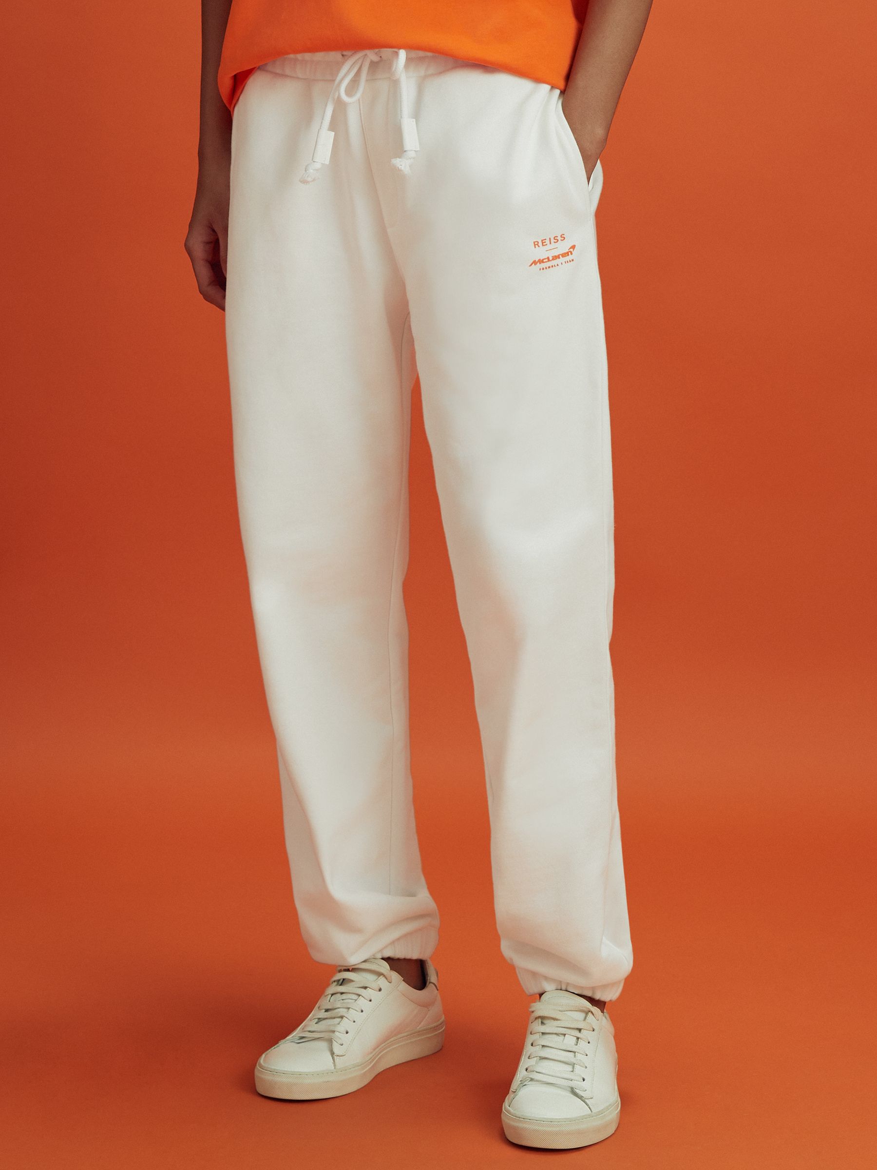 Drawstring Joggers in White