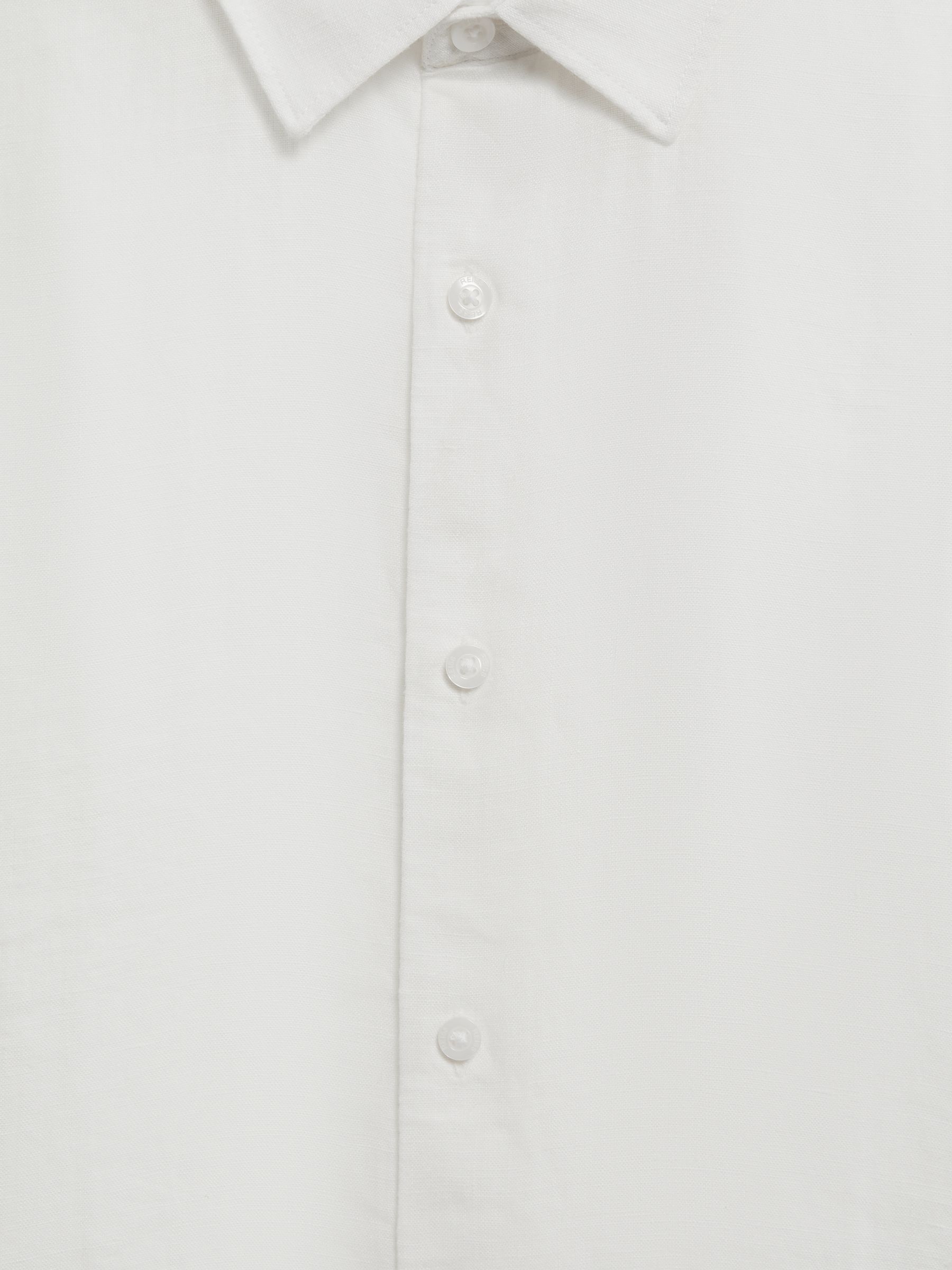 3-9 yrs Short Sleeve Linen Shirt in White