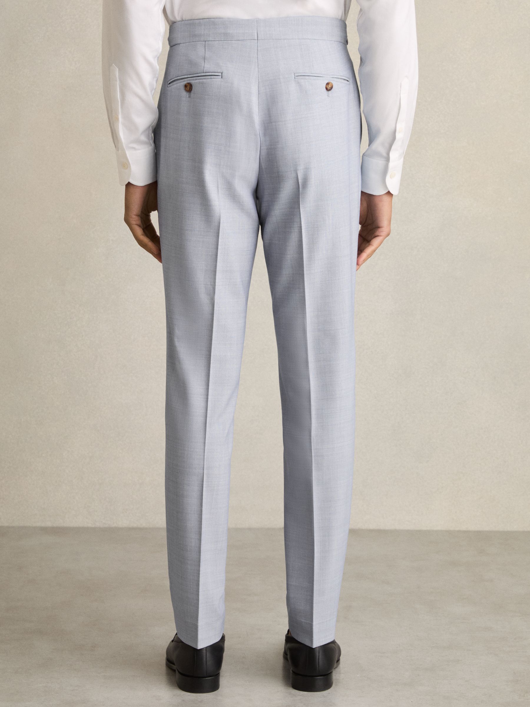 Slim-Fit Suit Trousers With Wool in Soft Blue