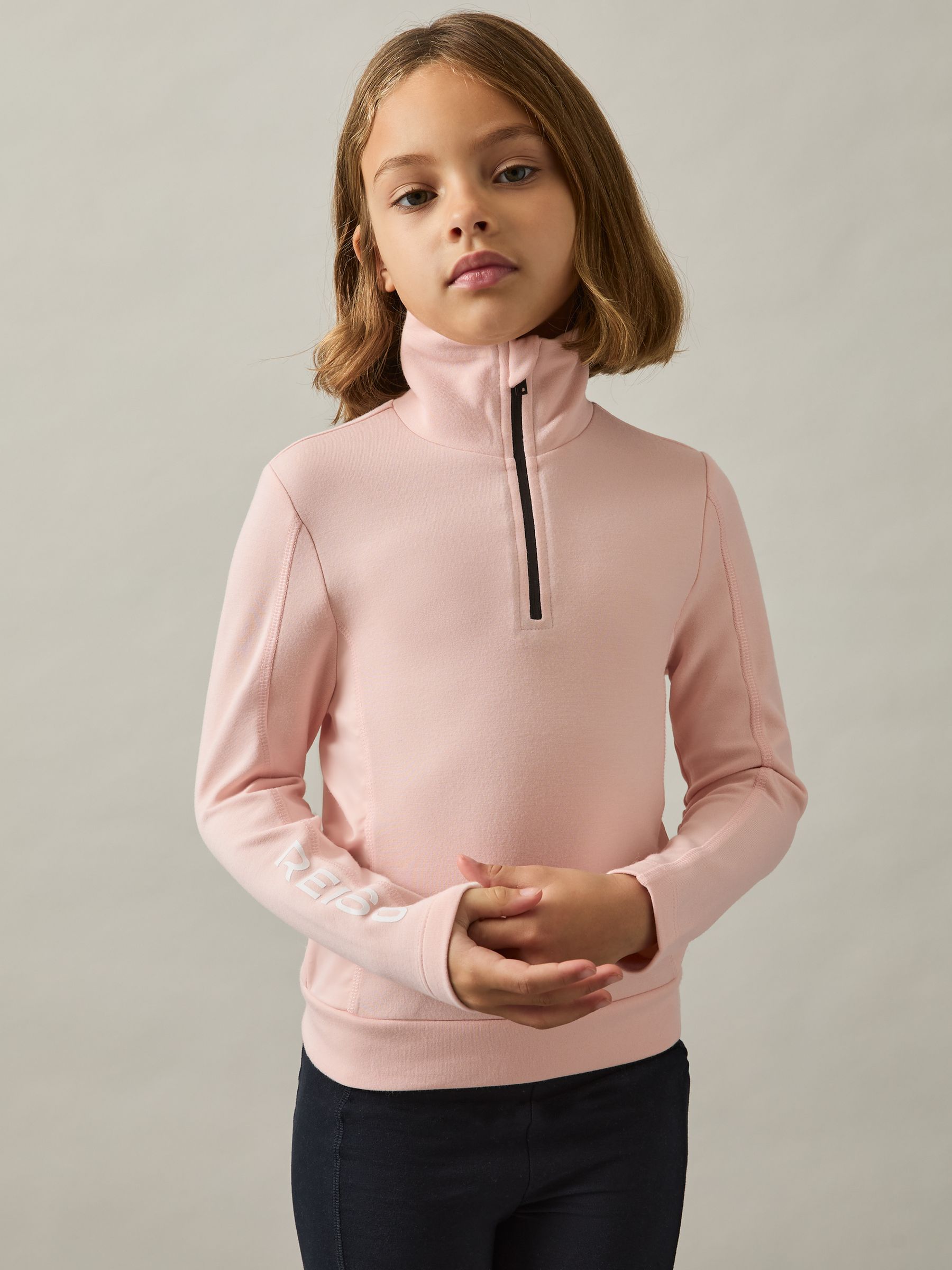 9-13 yrs Funnel-Neck Base-Layer Top in Pink