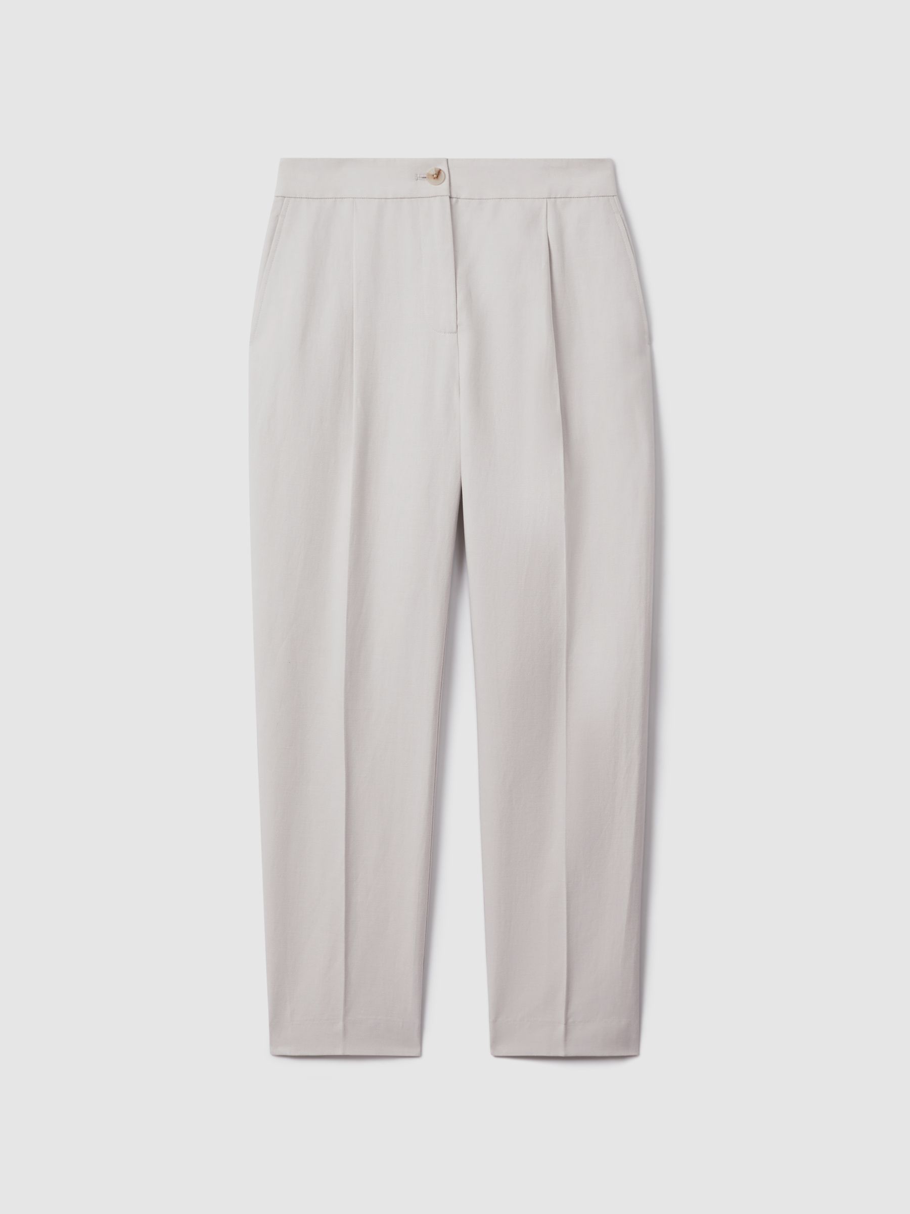 Tapered Suit Trousers with TENCEL? Fibers in Light Grey