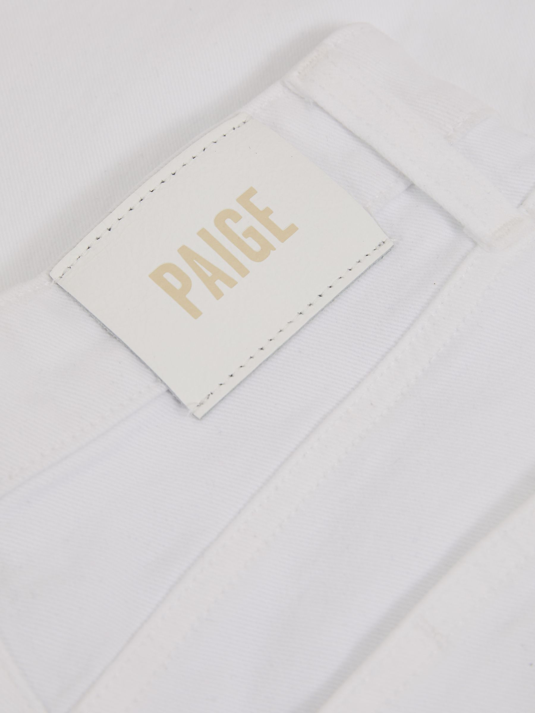Paige Wide Leg Raw Hem Cropped Jeans in Crisp White