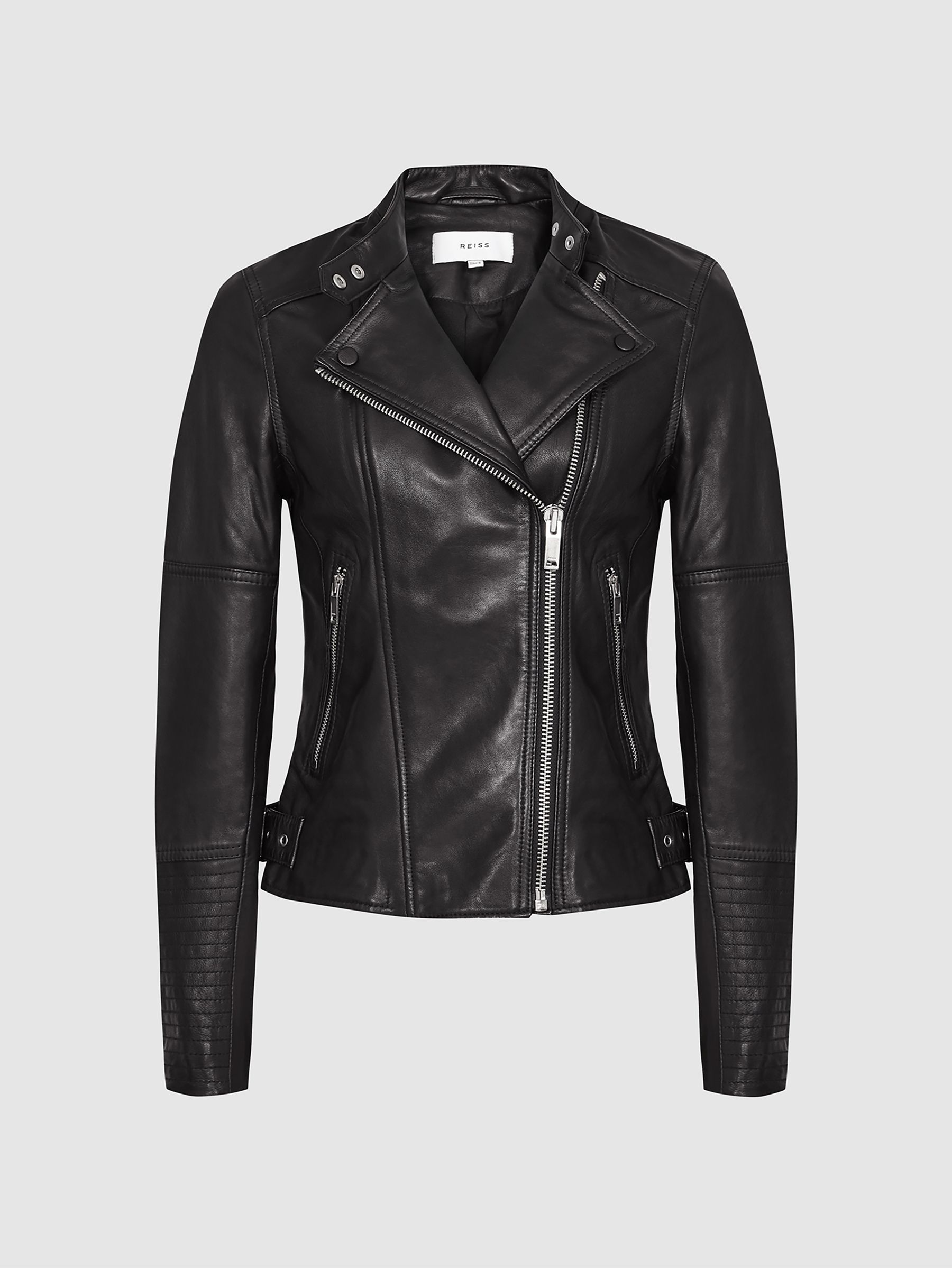 Leather Biker Jacket in Black