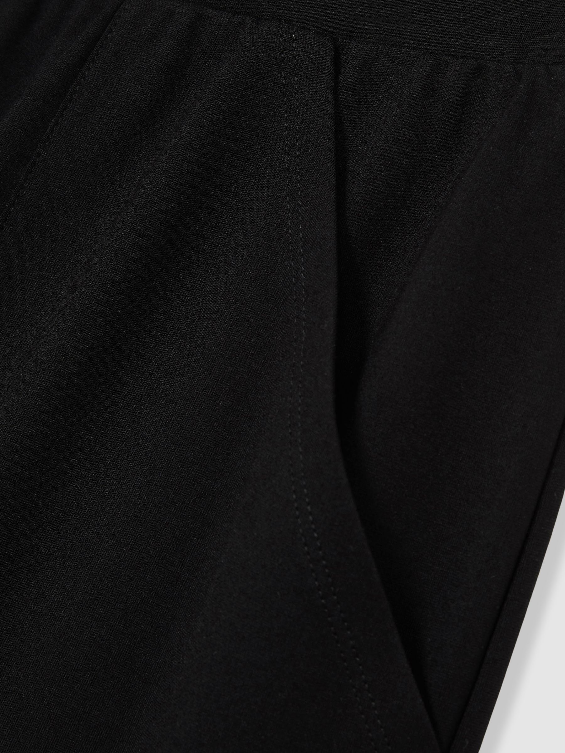Drawstring Tapered Jersey Joggers in Black/Charcoal