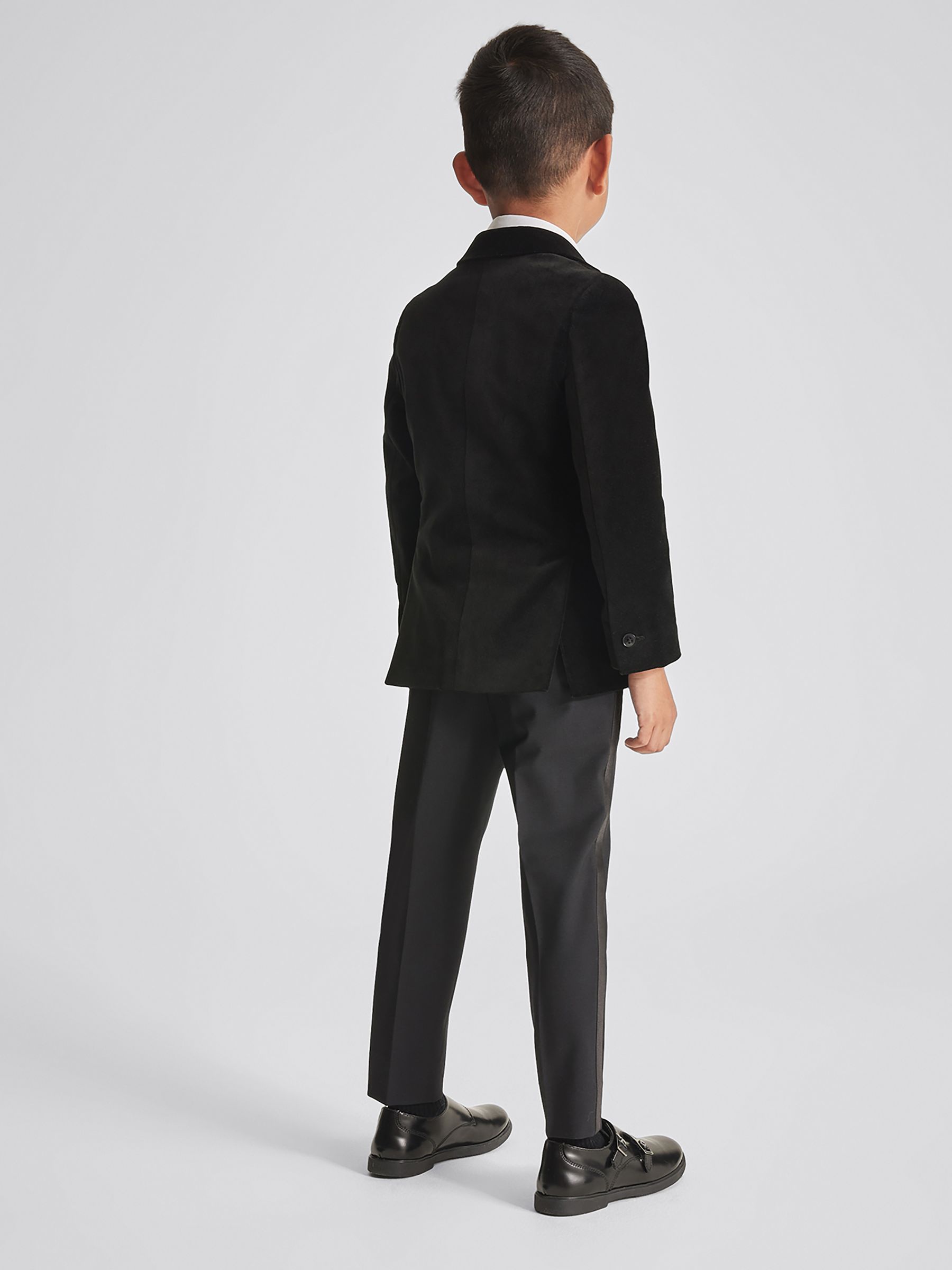 4-9 yrs Single Breasted Velvet Blazer in Black