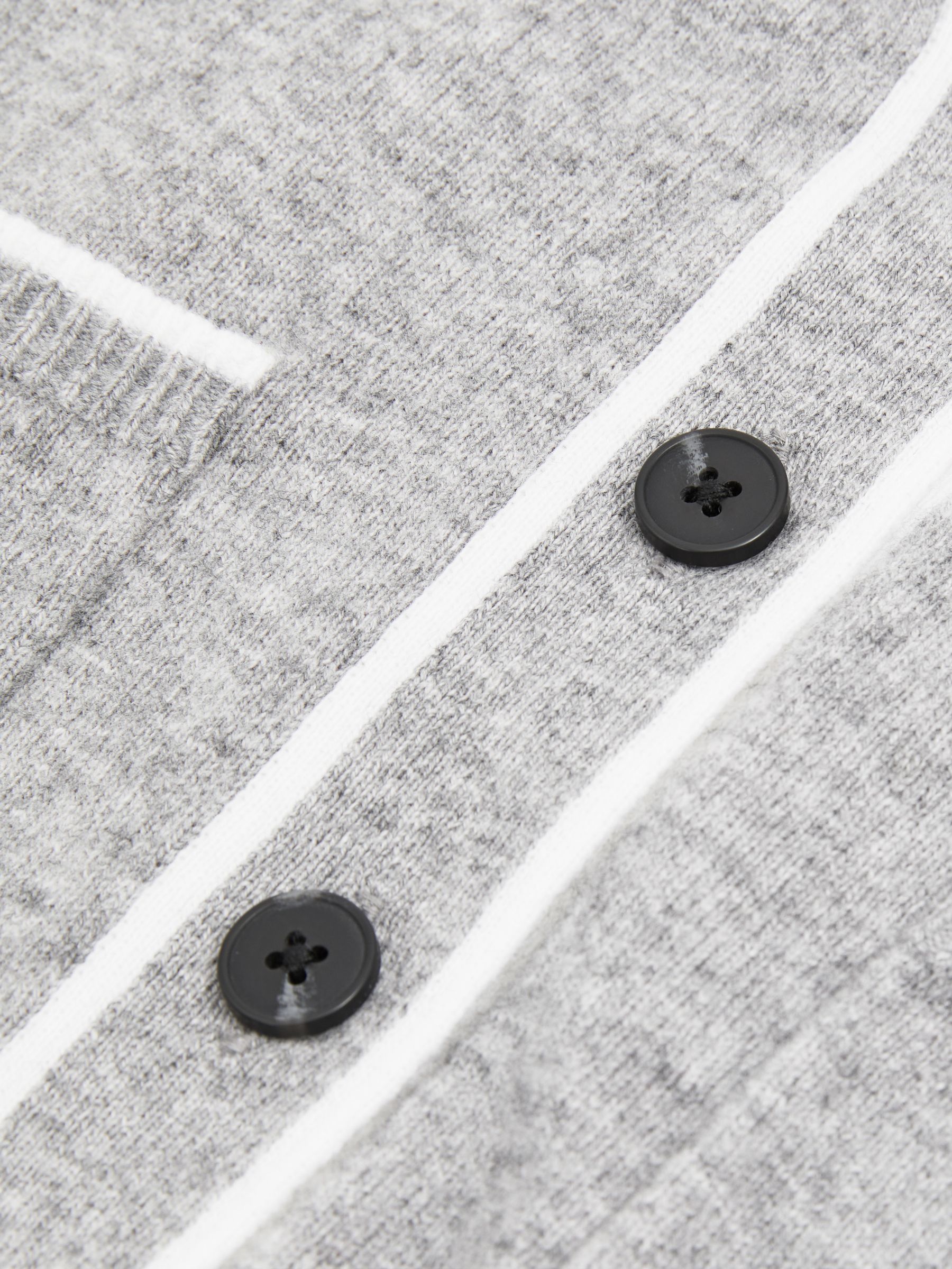 4-9 yrs Wool-Blend Stripe-Detail Cardigan With Cashmere in Grey