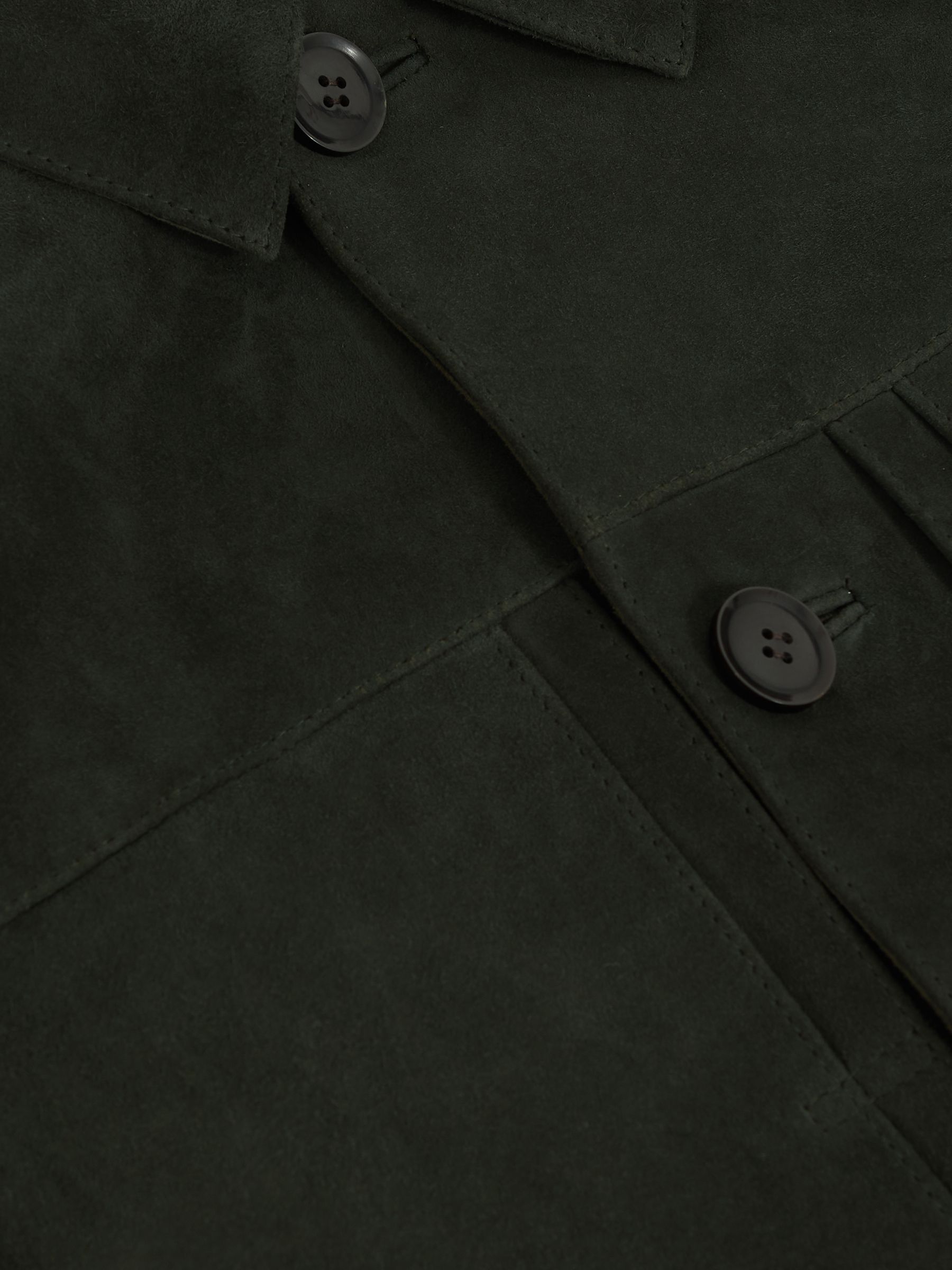 Suede Worker Jacket in Dark Green